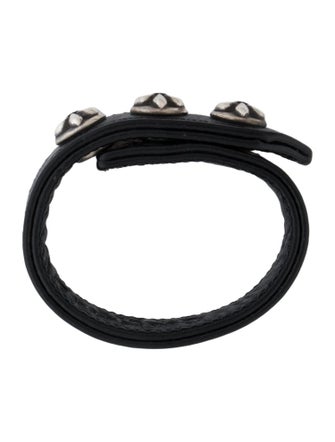 Chrome Hearts Fleur de Lis Leather Bracelet