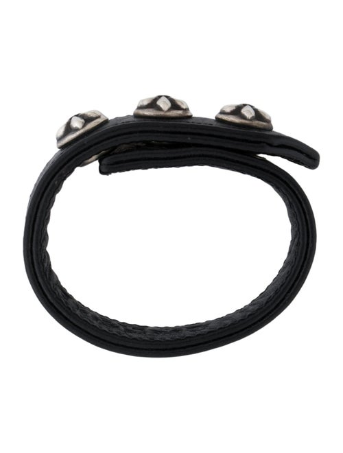 Chrome Hearts Fleur de Lis Leather Bracelet