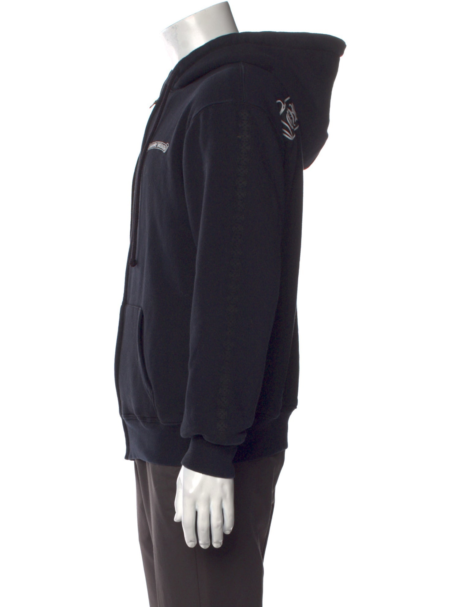 Chrome Hearts Thermal Scroll Logo Zip Up Graphic Print Hoodie