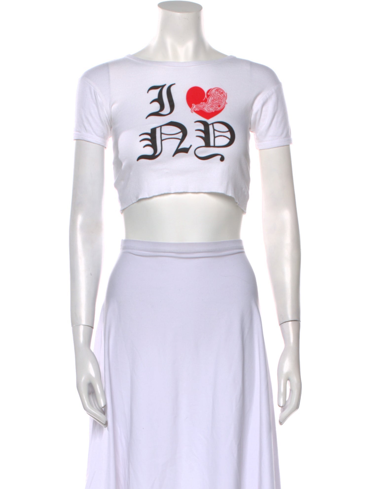 Chrome Hearts Graphic Print Crew Neck Crop Top