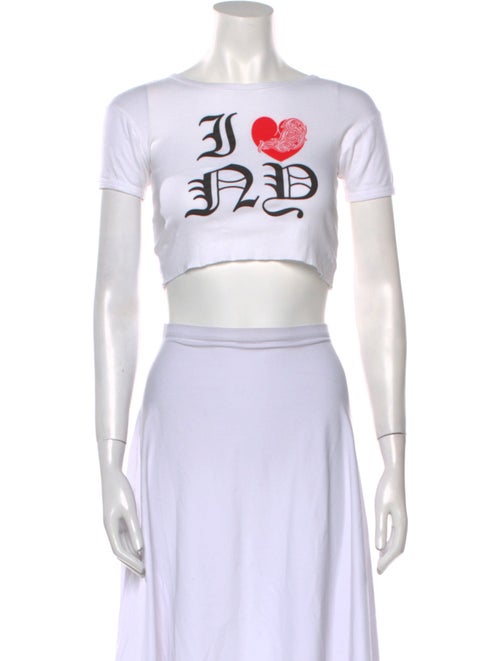 Chrome Hearts Graphic Print Crew Neck Crop Top