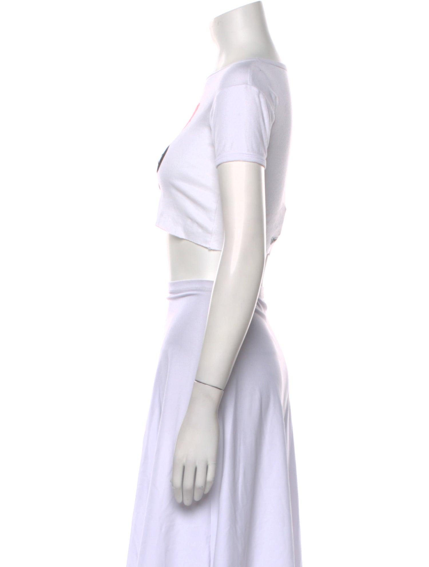 Chrome Hearts Graphic Print Crew Neck Crop Top