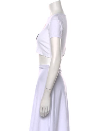 Chrome Hearts Graphic Print Crew Neck Crop Top