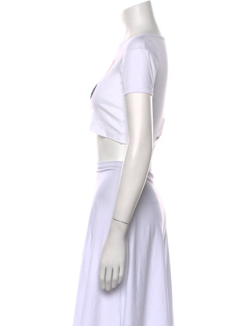 Chrome Hearts Graphic Print Crew Neck Crop Top