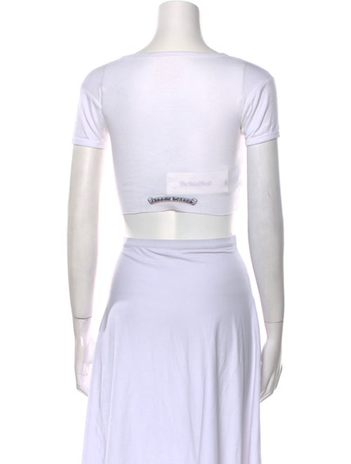 Chrome Hearts Graphic Print Crew Neck Crop Top