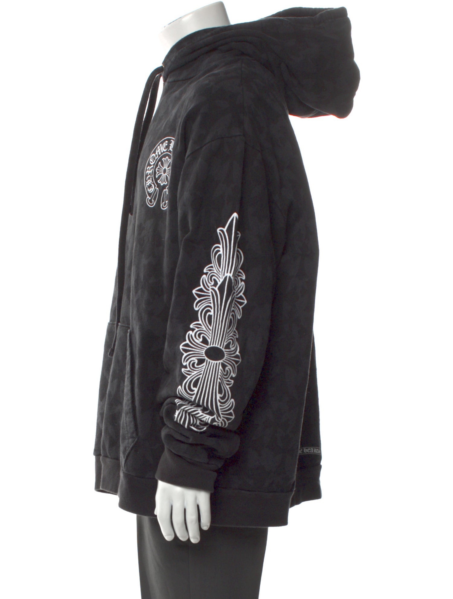 Chrome Hearts All-Over Cross Graphic Print Hoodie