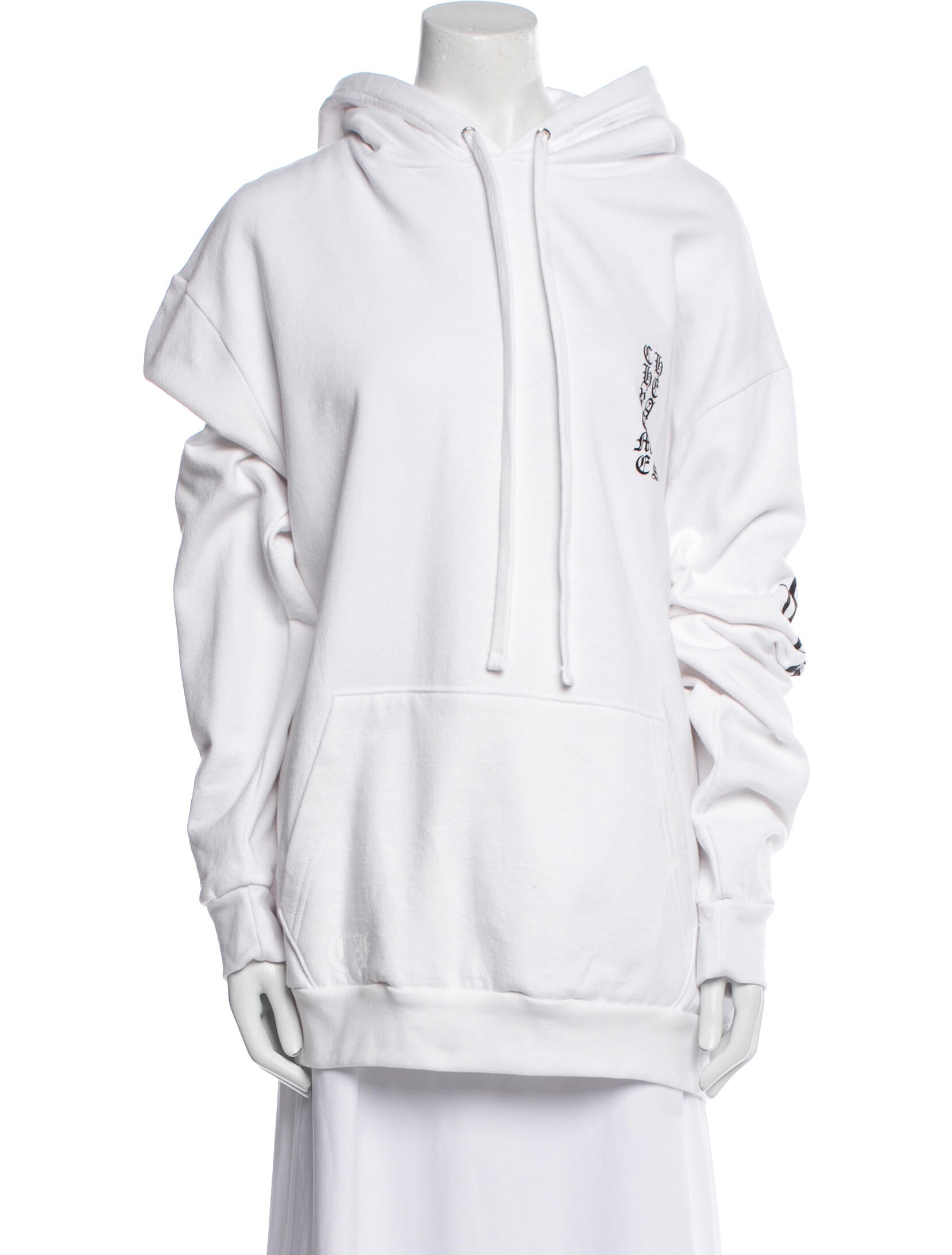 Chrome Hearts Vertical Logo Graphic Print Hoodie