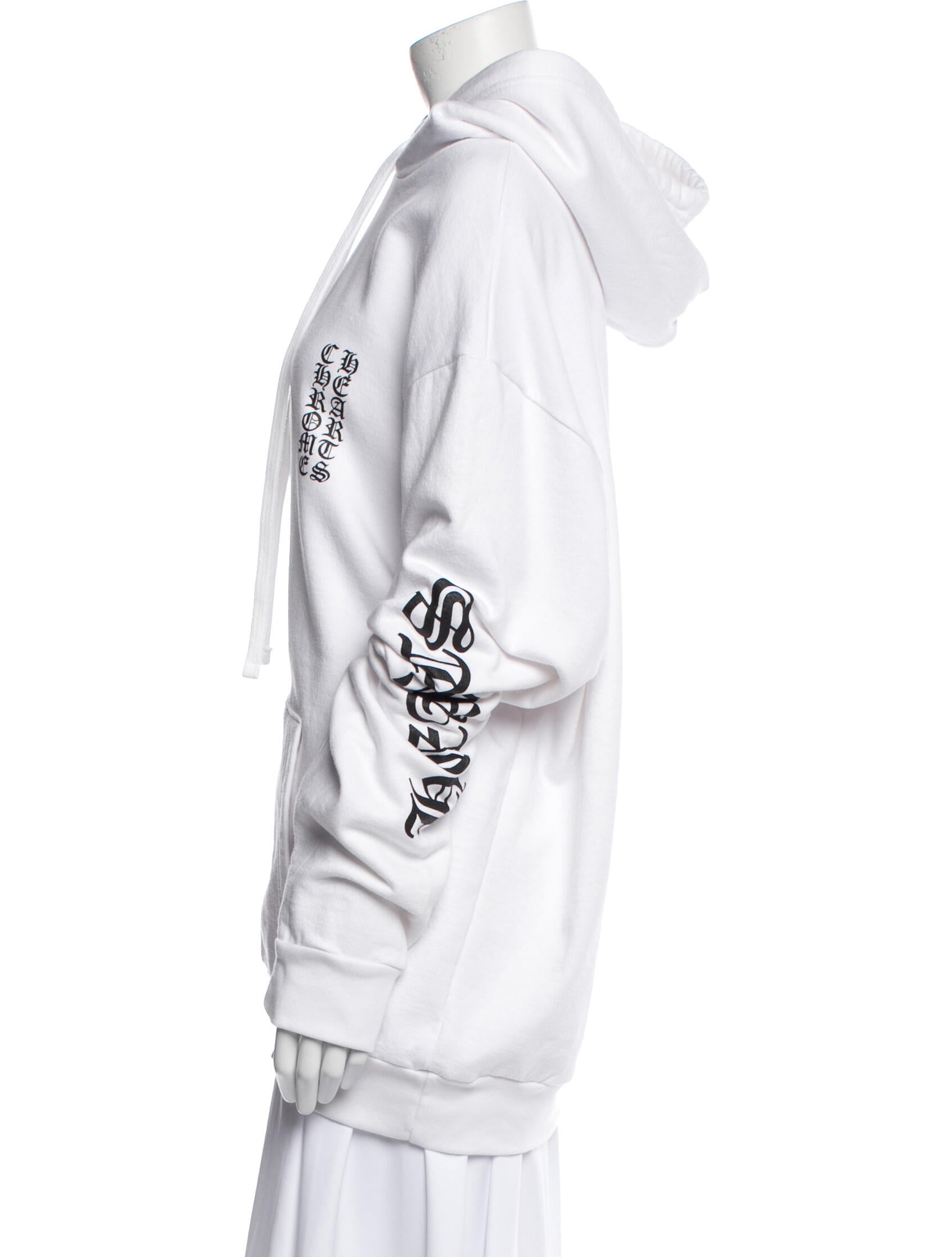 Chrome Hearts Vertical Logo Graphic Print Hoodie