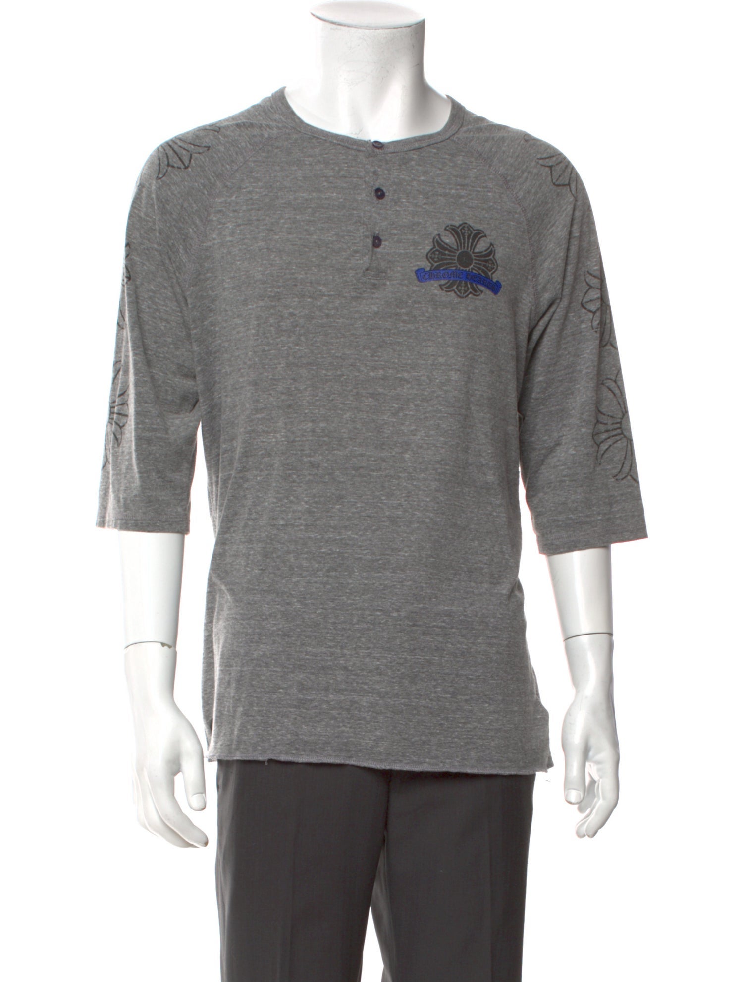 Chrome Hearts Maltese Cross Graphic Print Henley