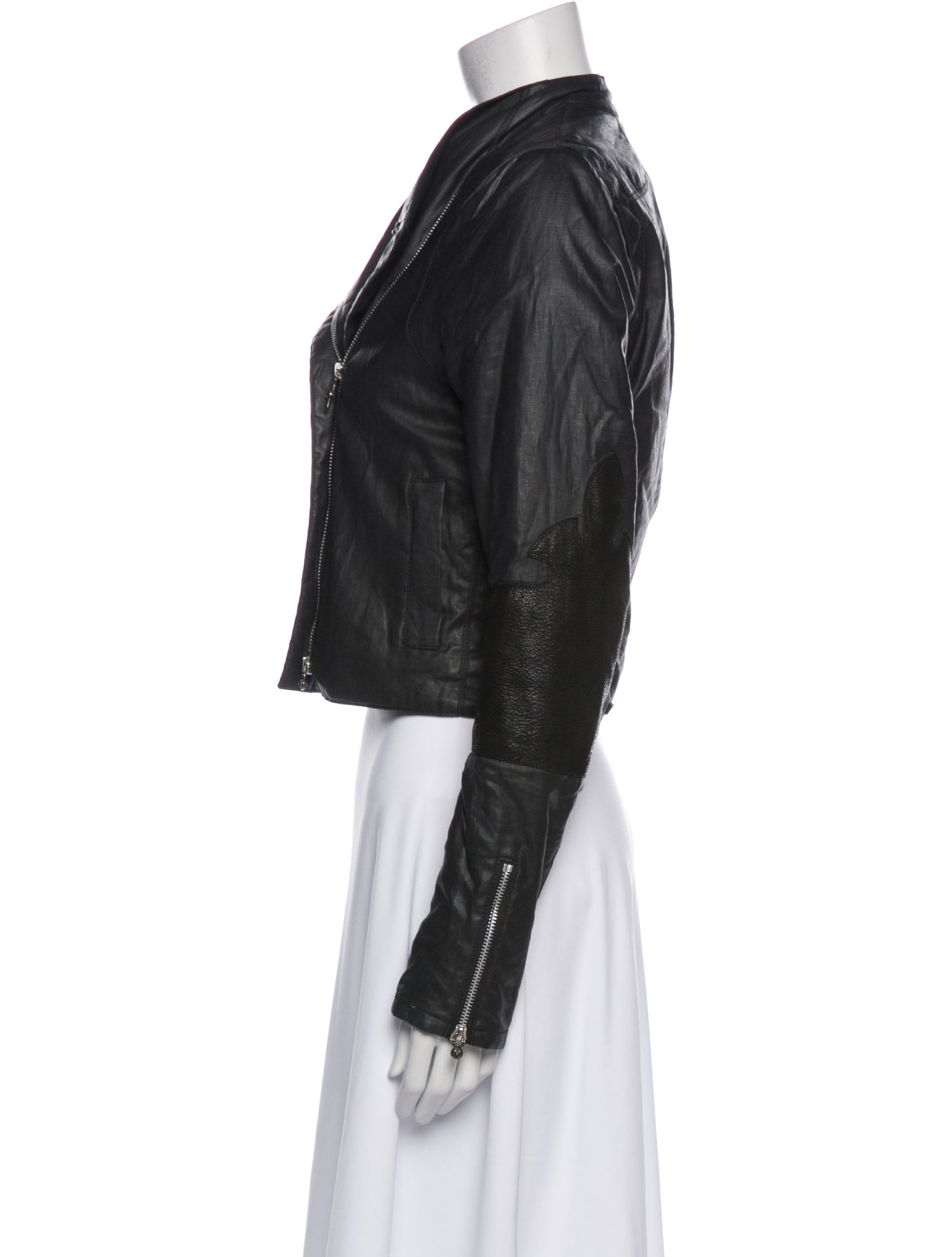 Chrome Hearts Waxed Biker Linen Biker Jacket