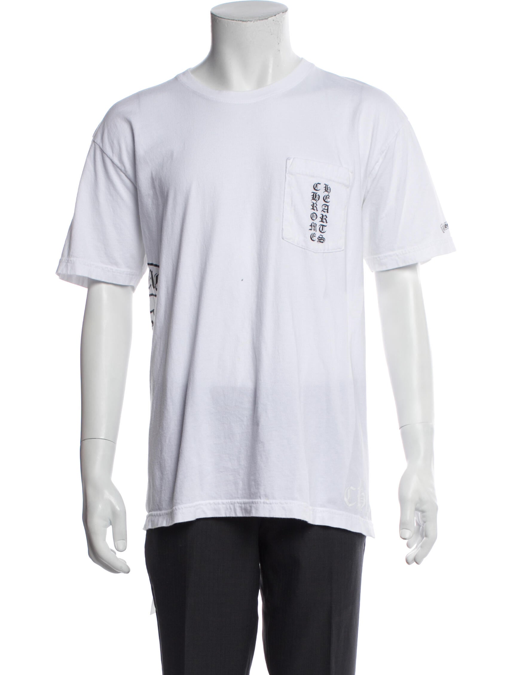 Chrome Hearts Vertical Logo Graphic Print T-Shirt