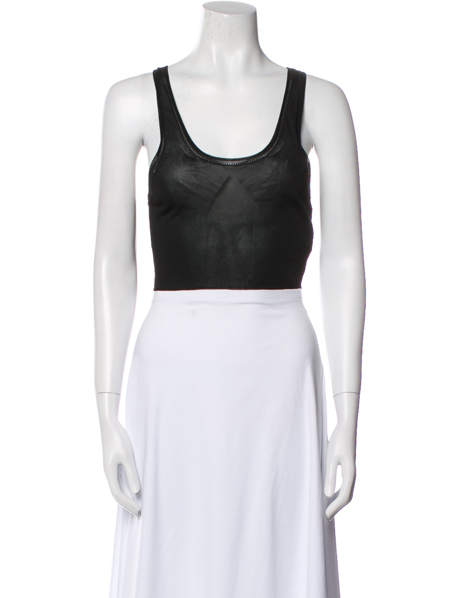 Chrome Hearts Sheer Jacquard Scoop Neck Crop Top w/ Tags