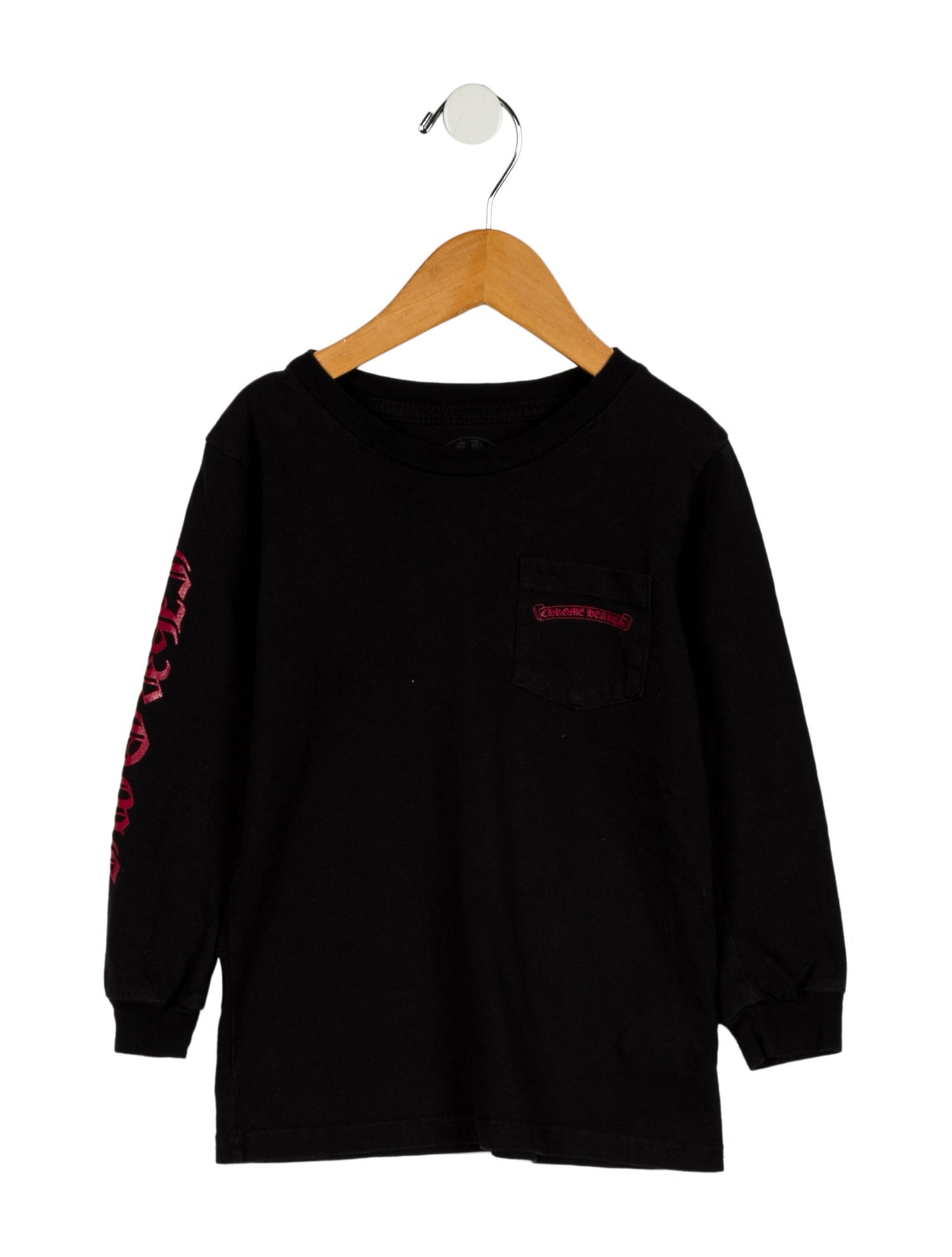 Chrome Hearts Boy's Scroll Logo Long Sleeve T-Shirt