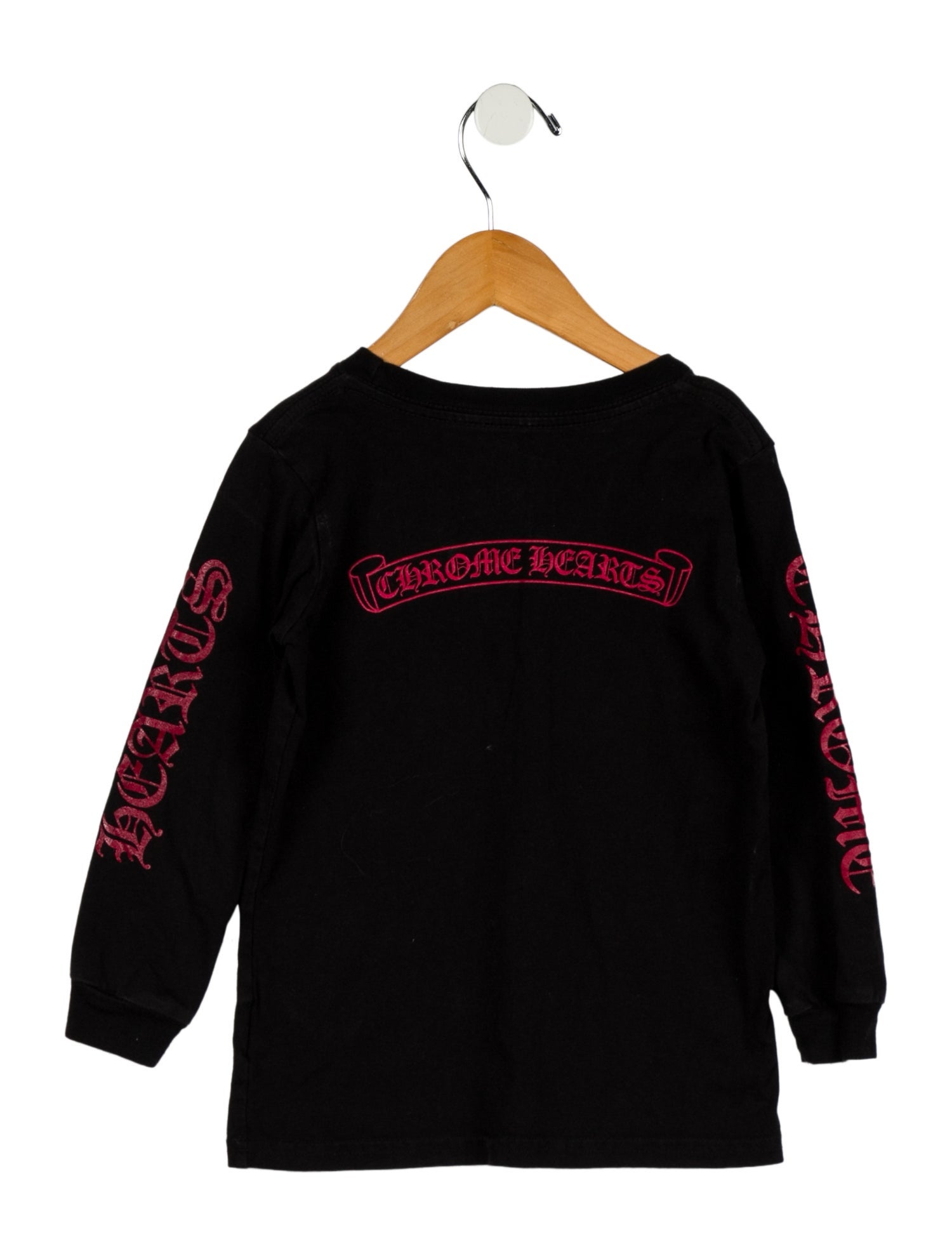 Chrome Hearts Boy's Scroll Logo Long Sleeve T-Shirt