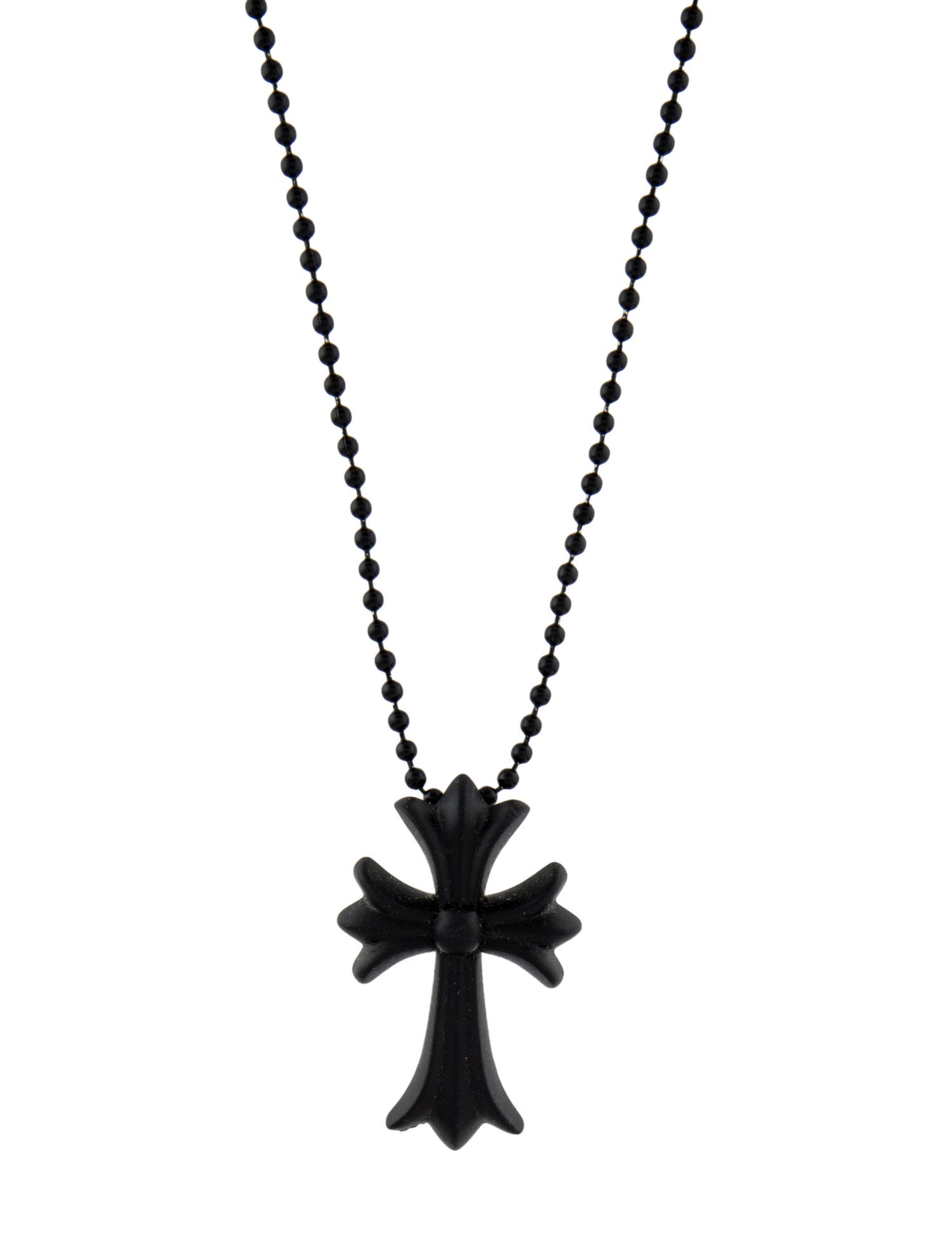 Chrome Hearts Silichrome Cross Pendant Necklace