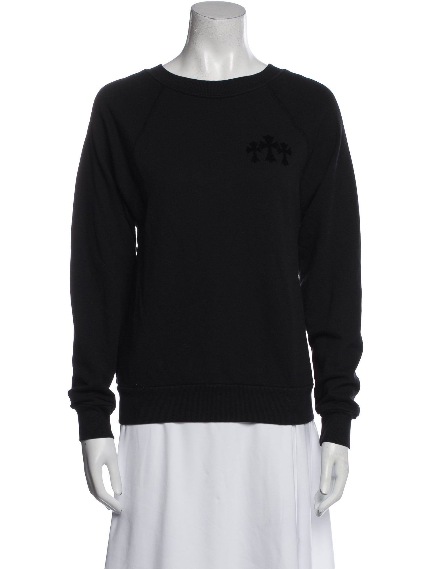 Chrome Hearts Velvet Cross Crew Neck Sweatshirt