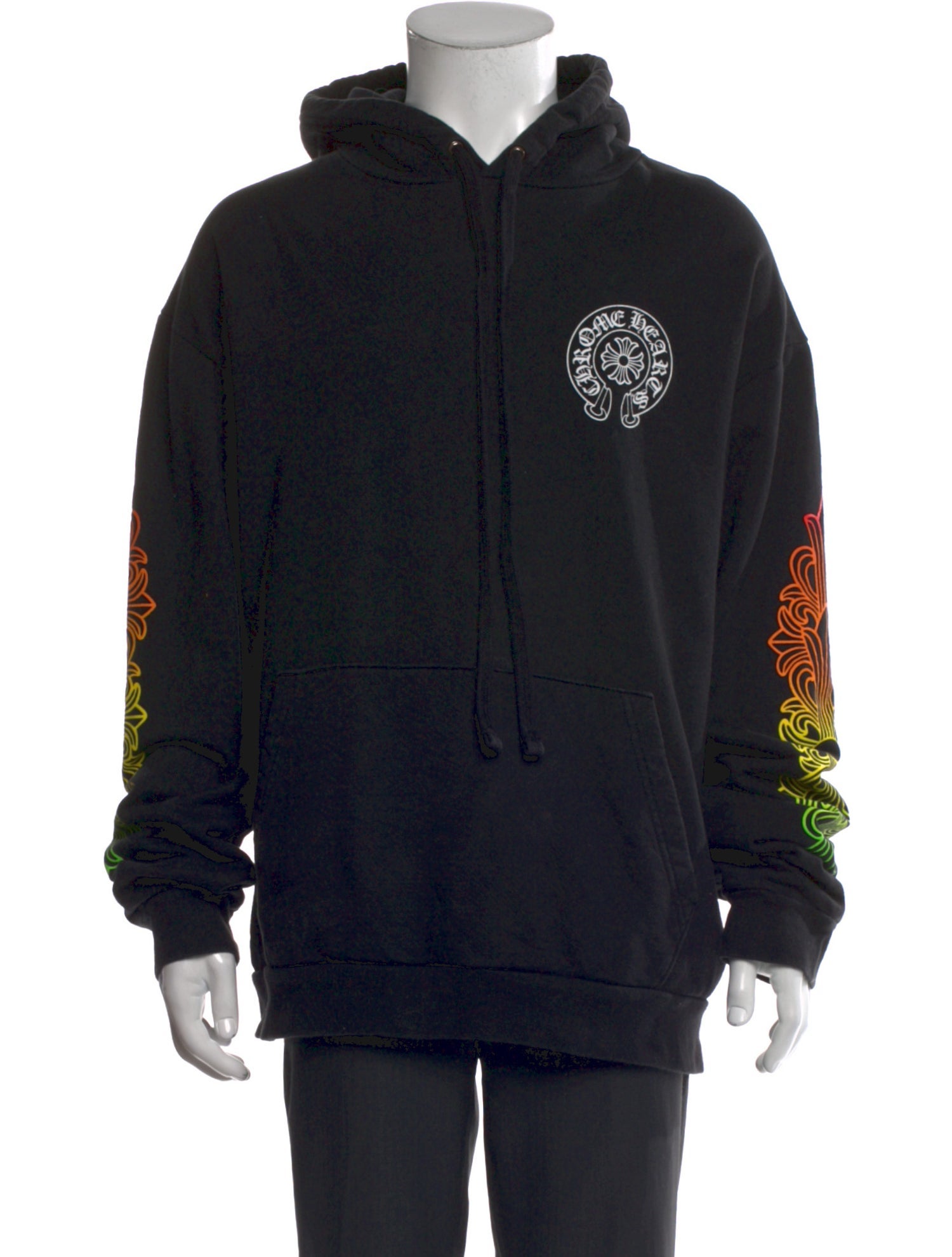 Chrome Hearts Gradient Floral Graphic Print Hoodie