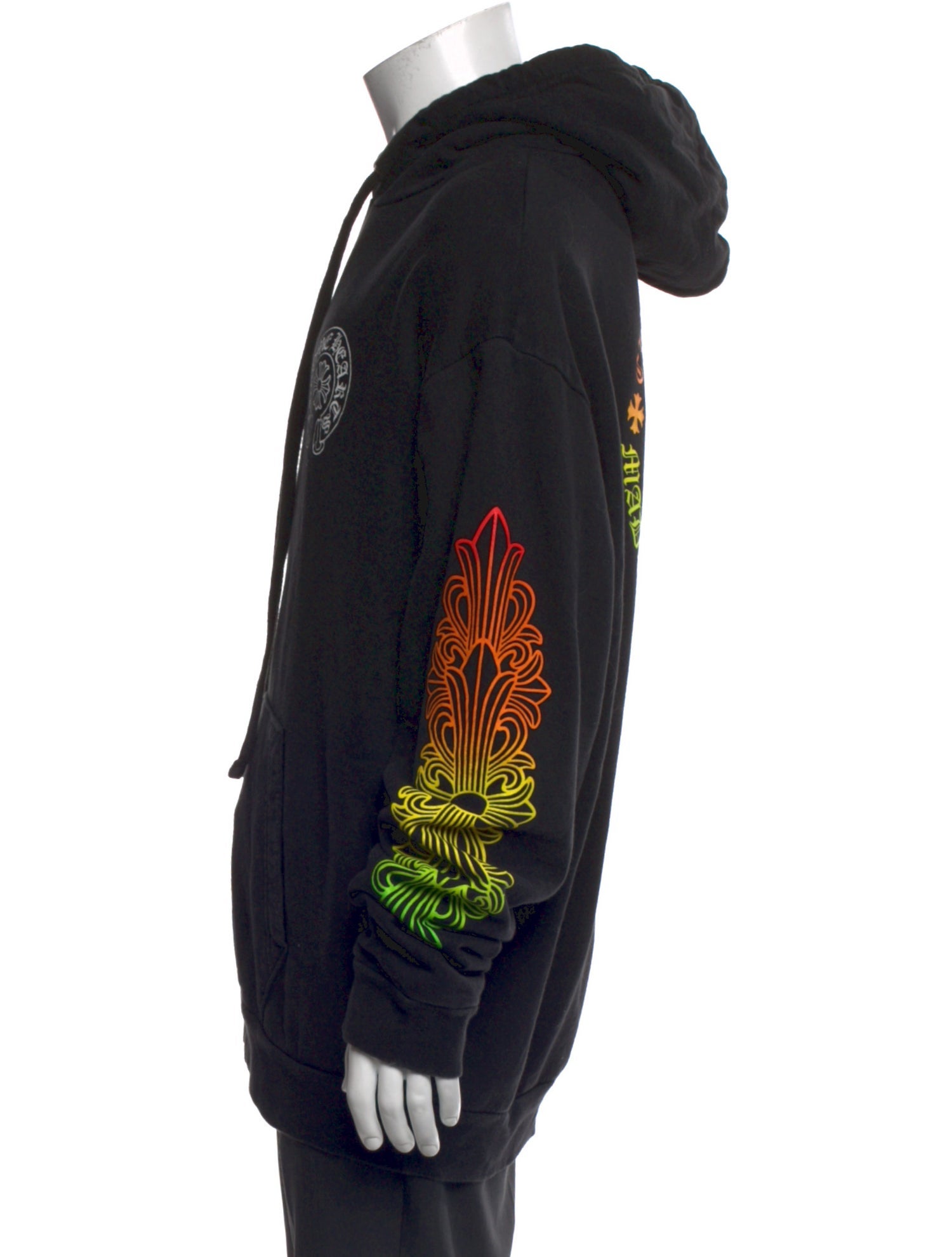 Chrome Hearts Gradient Floral Graphic Print Hoodie