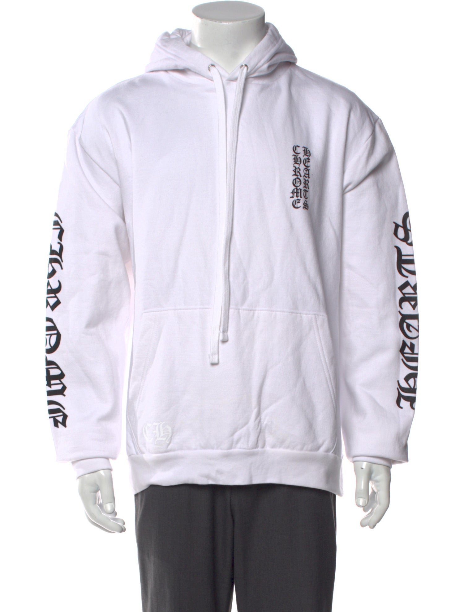 Chrome Hearts Vertical Logo Graphic Print Hoodie