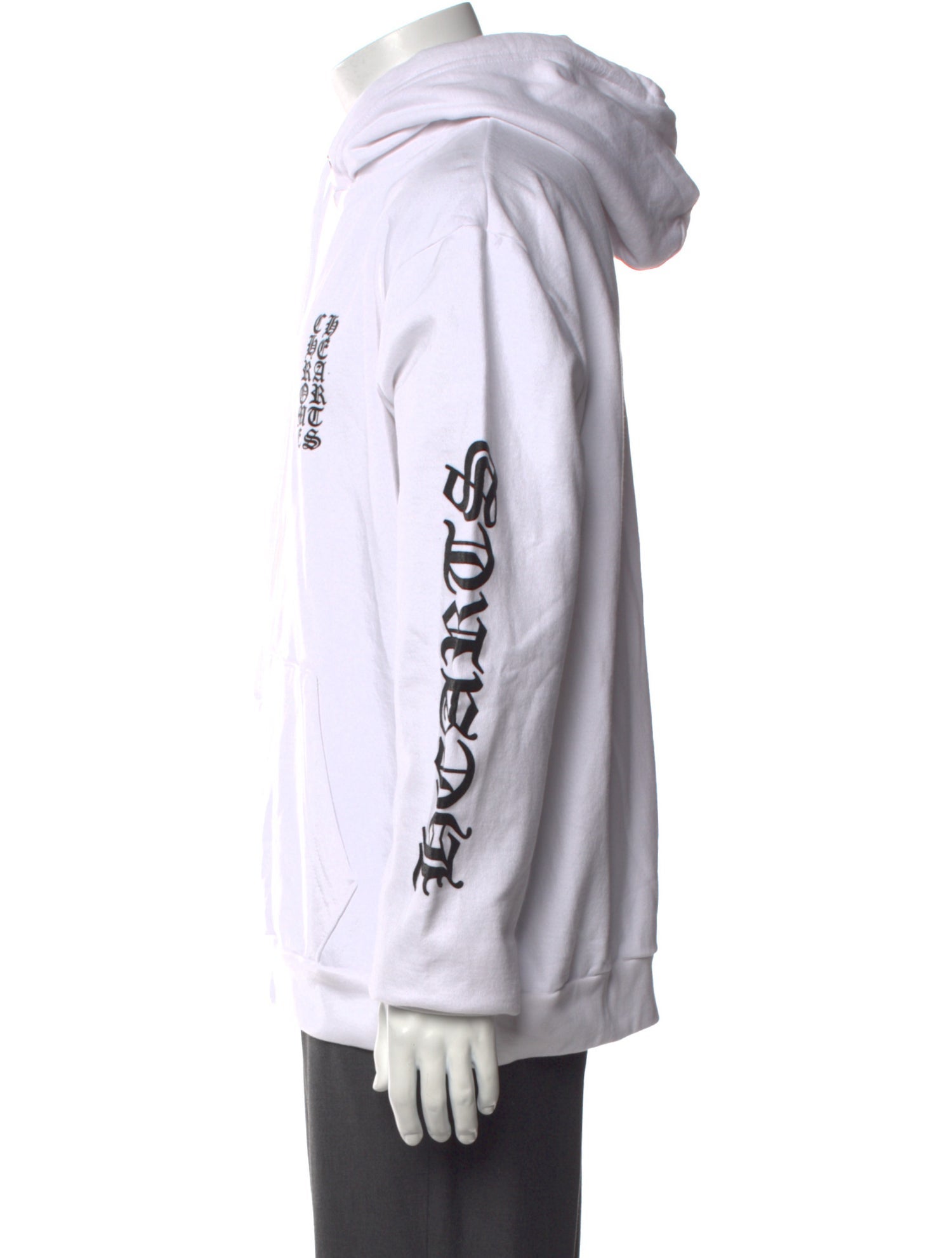 Chrome Hearts Vertical Logo Graphic Print Hoodie