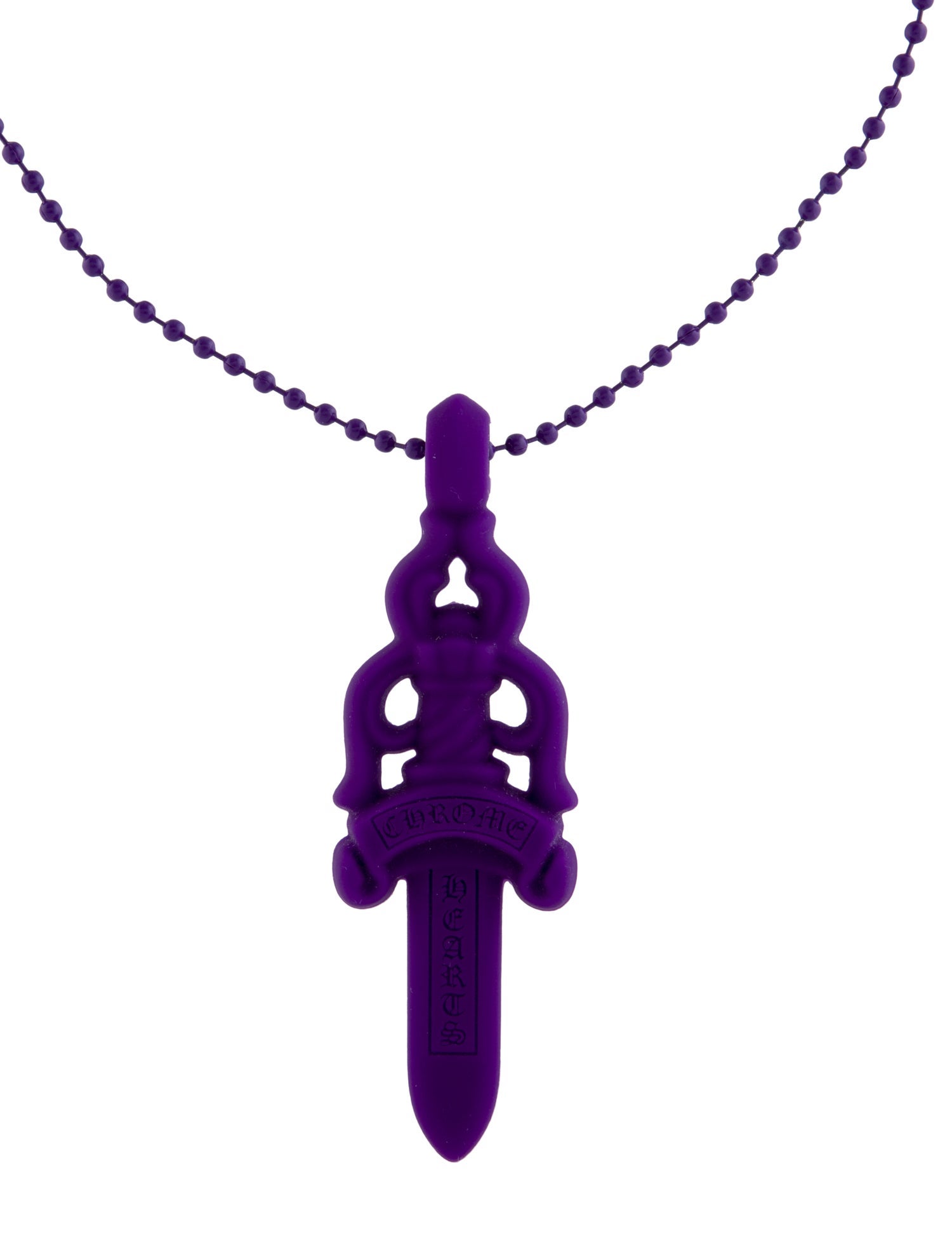 Chrome Hearts Silichrome Dagger Pendant Necklace