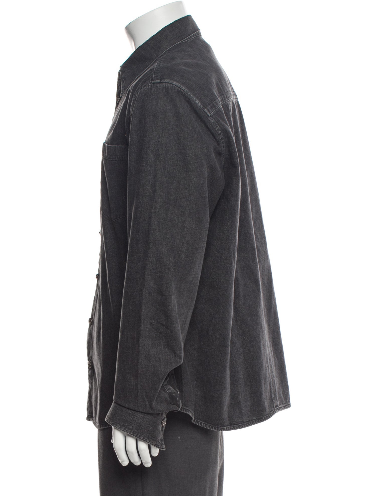 Chrome Hearts Leather Cross Patch Long Sleeve Shirt