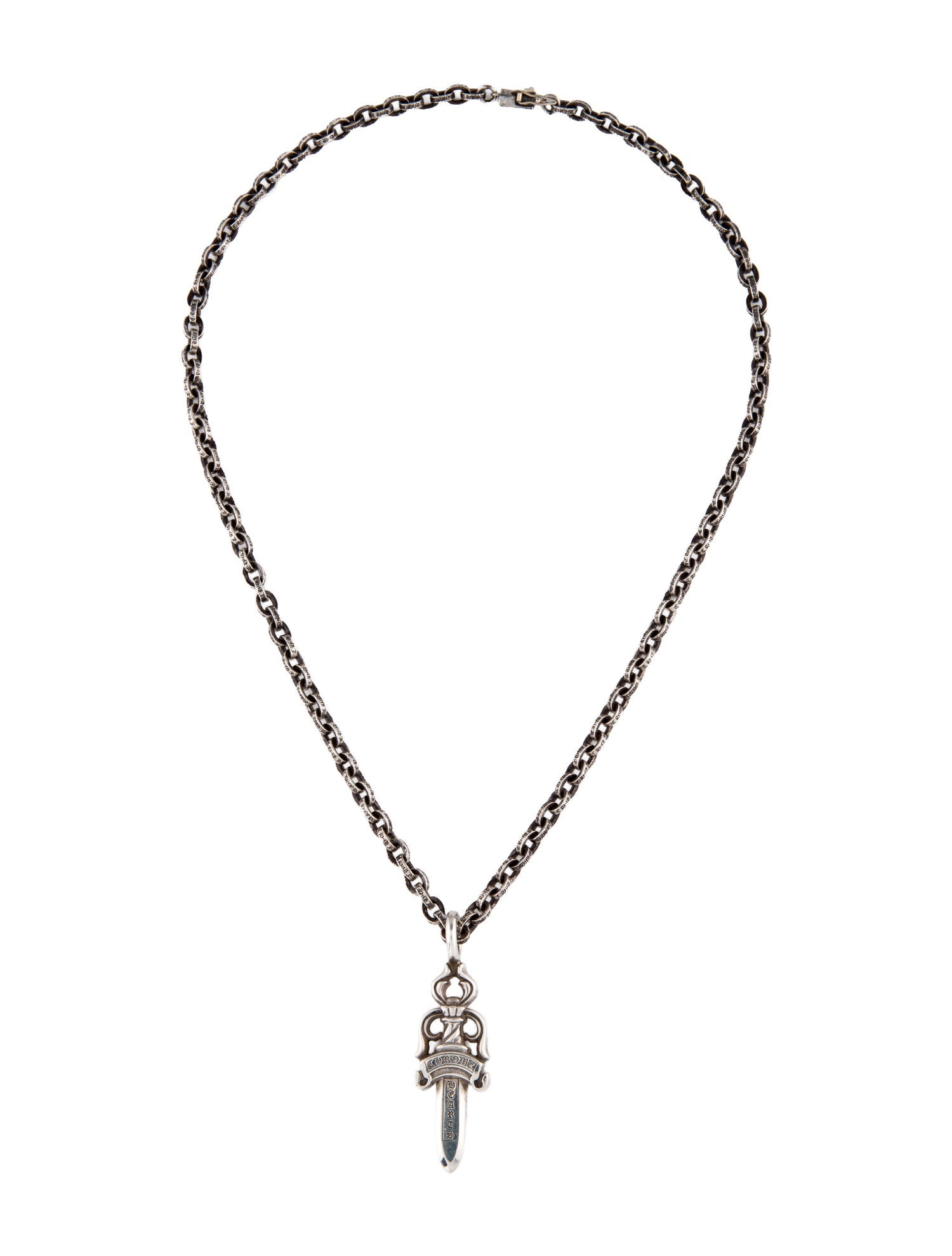 Chrome Hearts Dagger Paper Chain Pendant Necklace