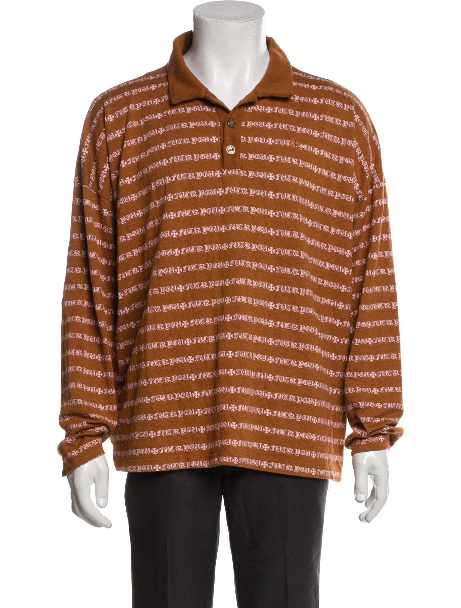 Chrome Hearts Teens From Mars Striped Polo Shirt