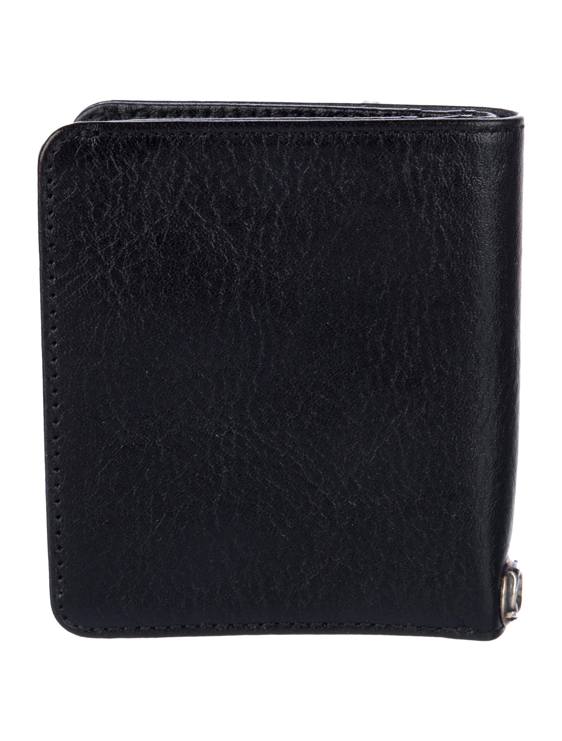 Chrome Hearts Cross Patch Bifold Leather Compact Wallet