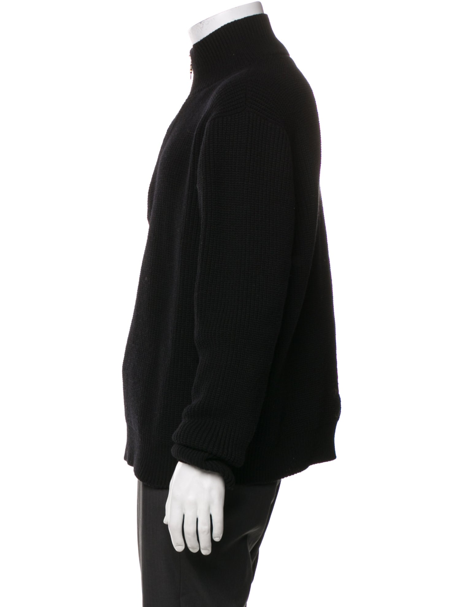 Chrome Hearts Cemetery Cross Patch Quarter Zip Cashmere Pullover