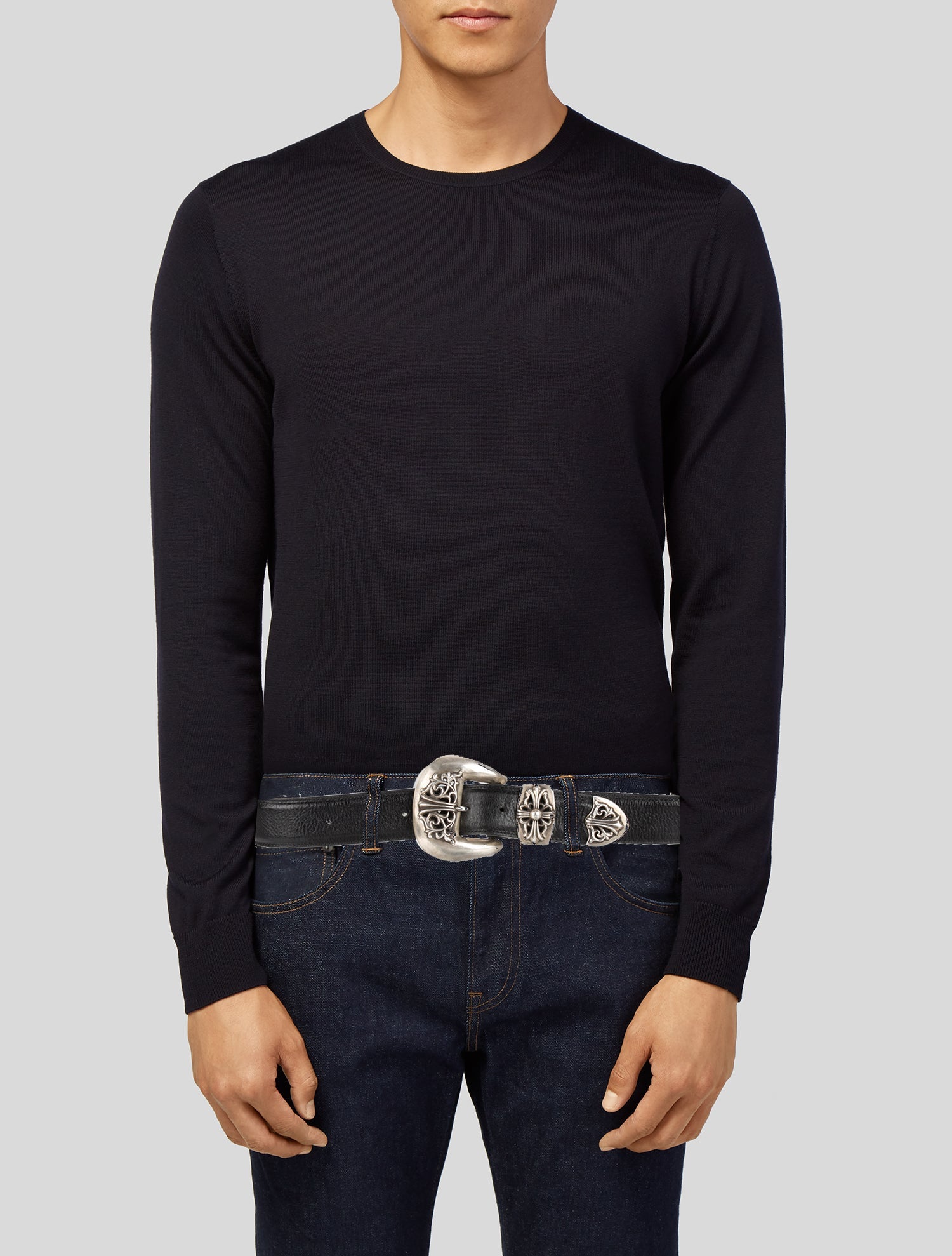 Chrome Hearts 3-Piece Western Leather Waist Belt