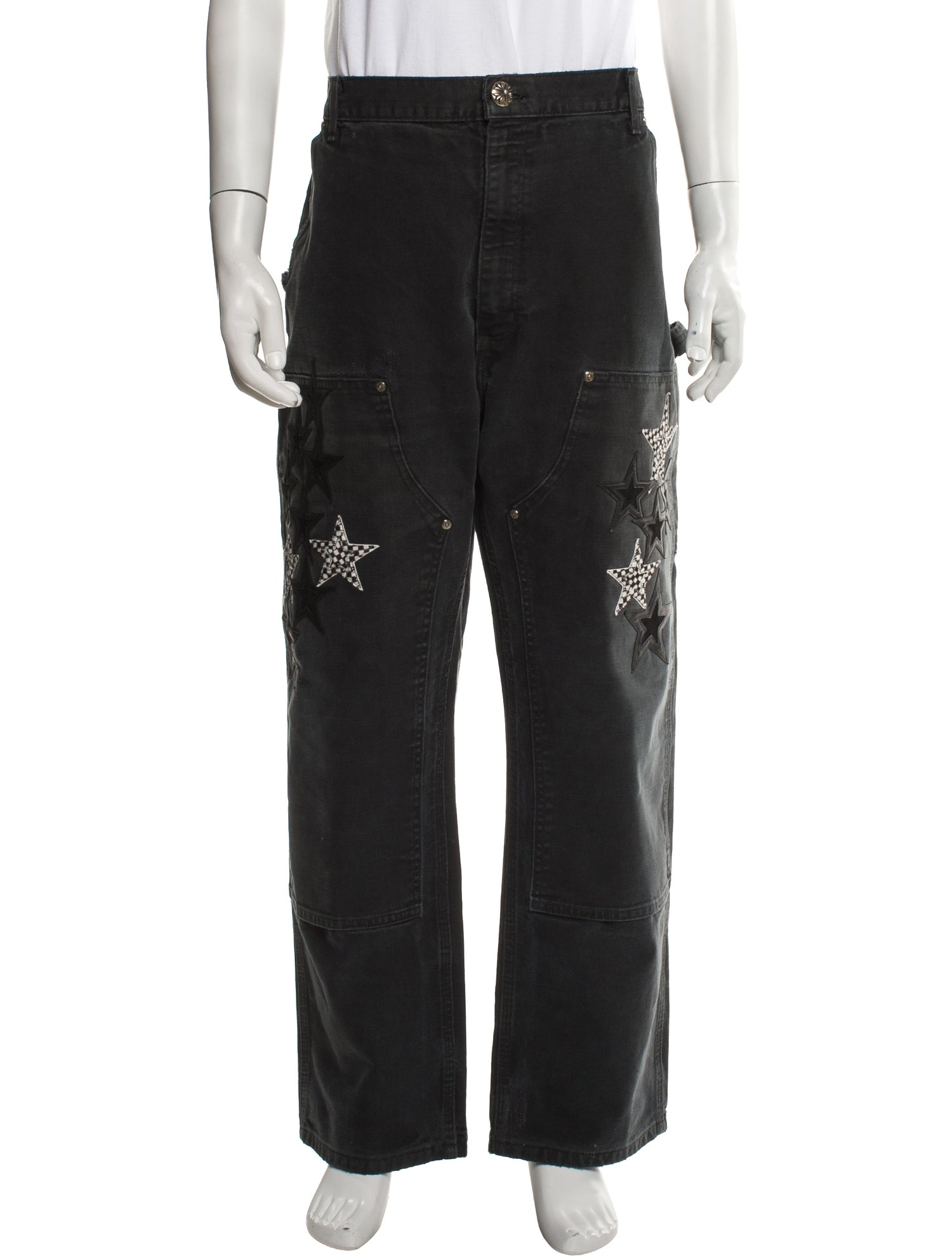 Chrome Hearts Las Vegas Exclusive Checkered Star Patch Double Knee Cargo Pants