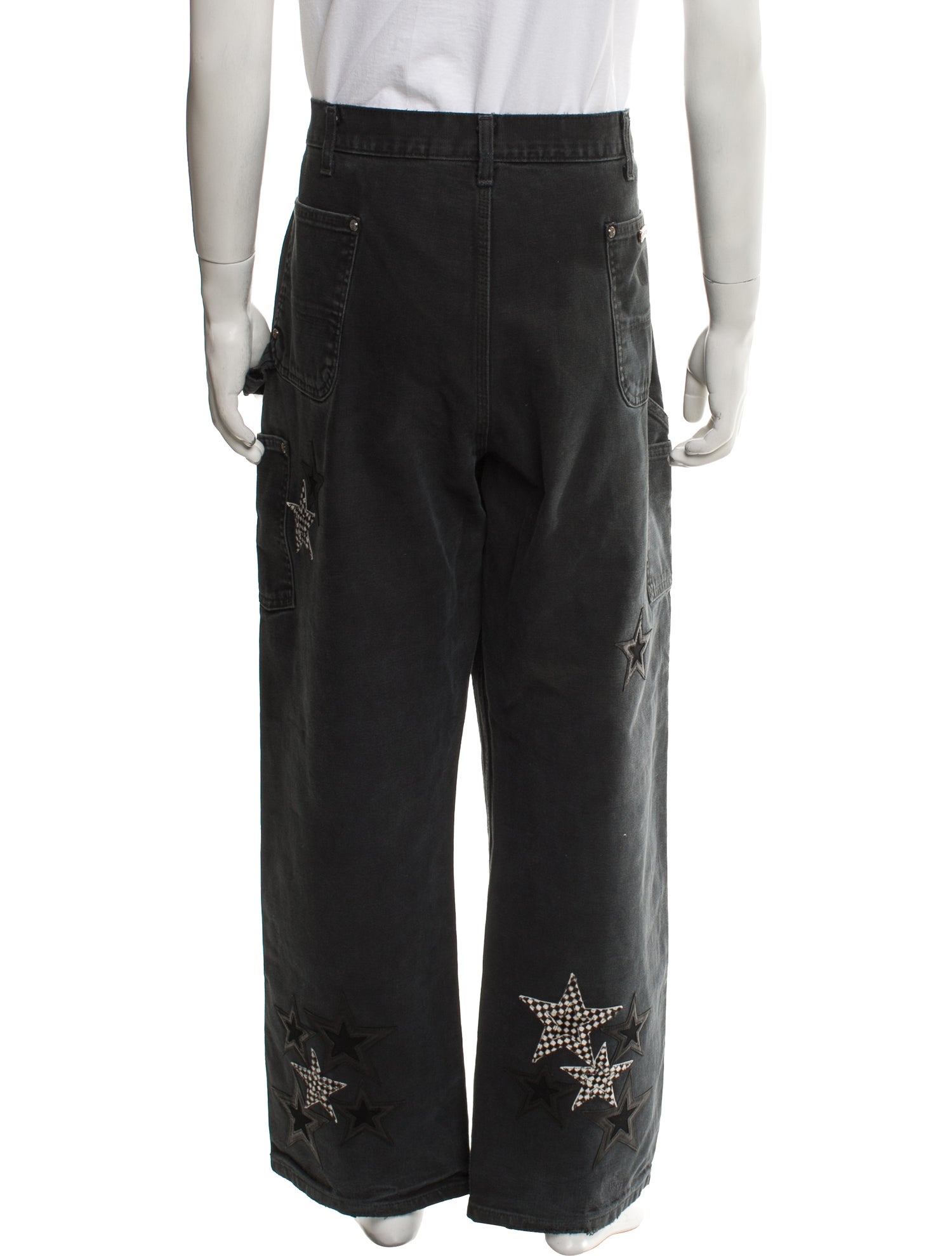 Chrome Hearts Las Vegas Exclusive Checkered Star Patch Double Knee Cargo Pants