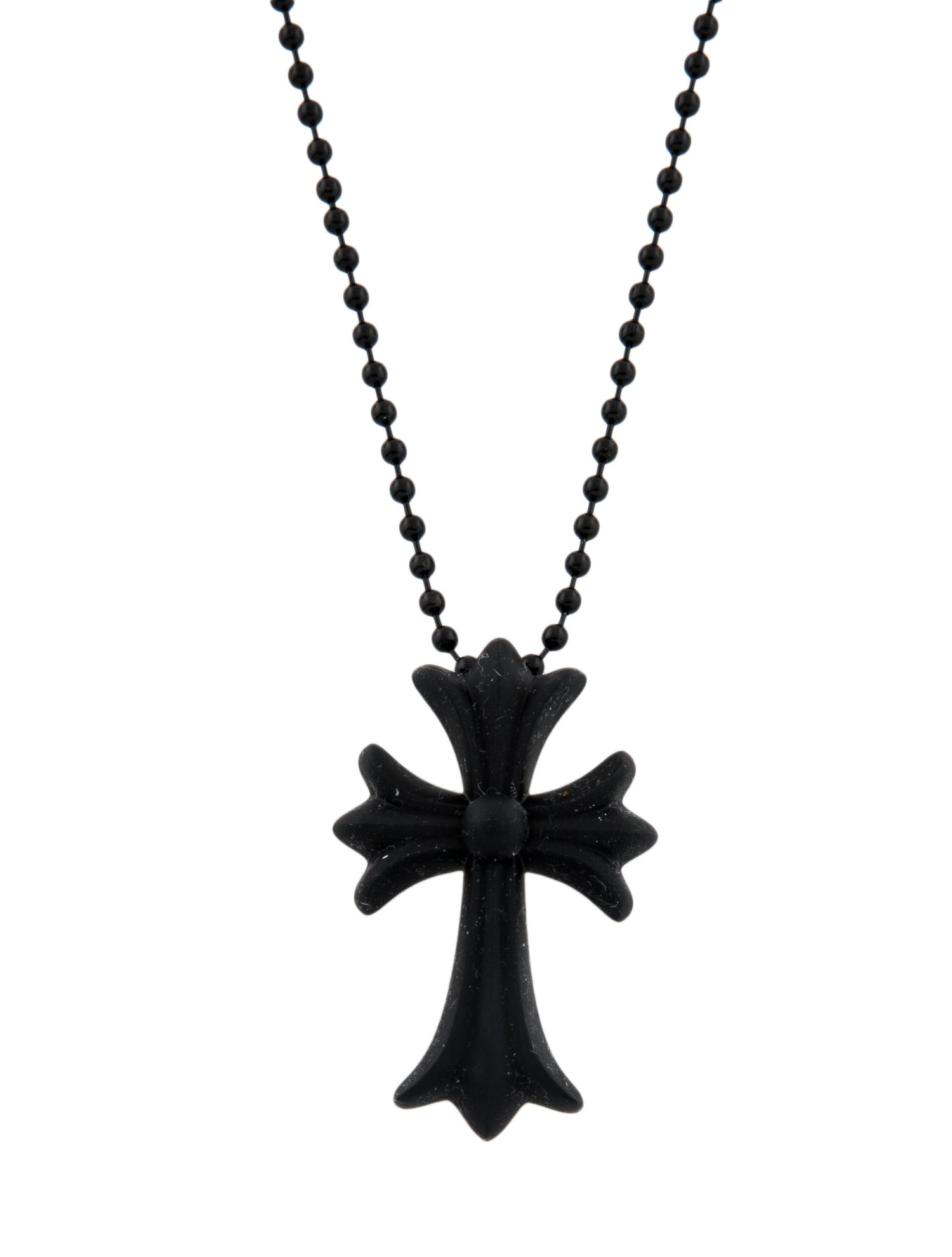 Chrome Hearts Silichrome Cross Pendant Necklace