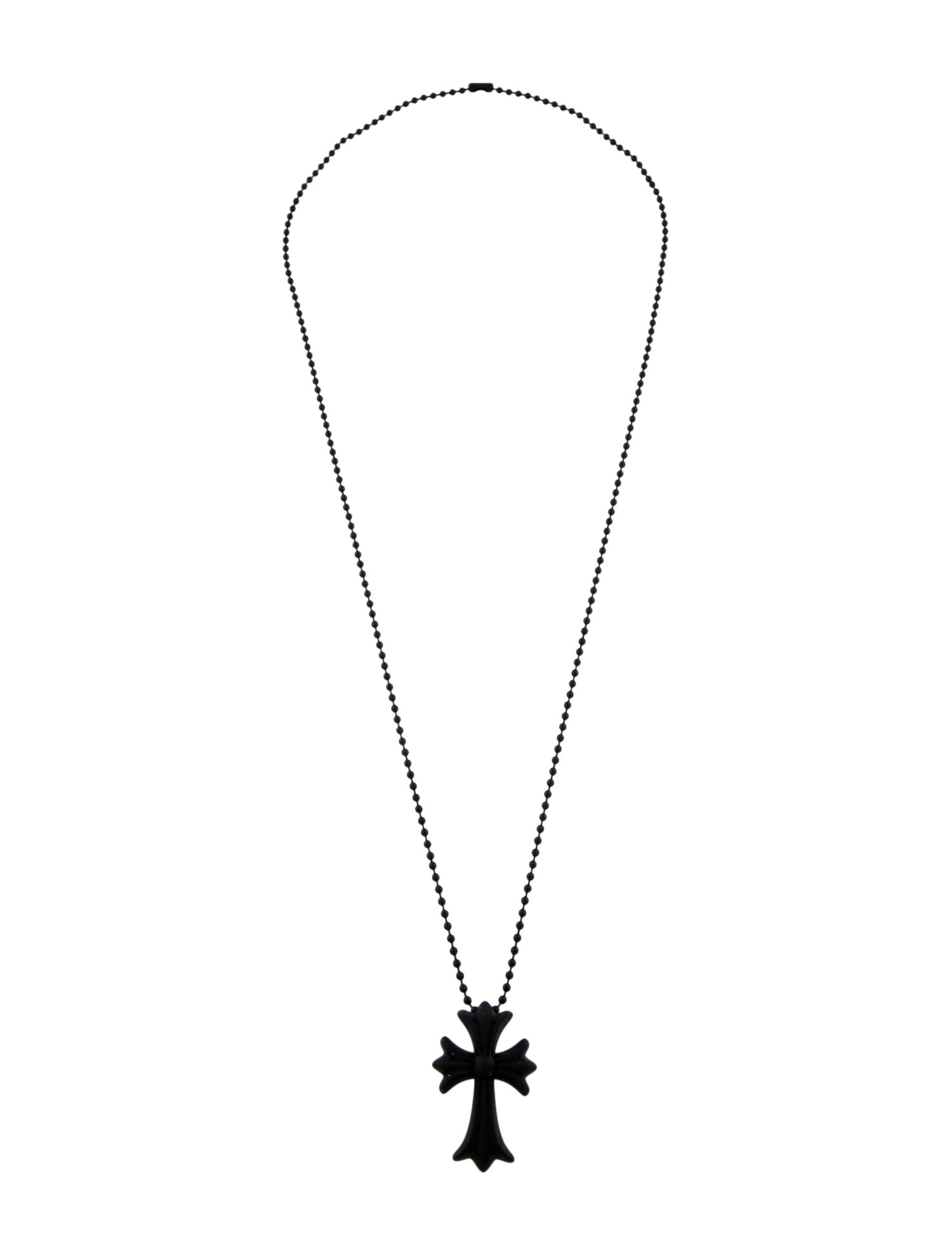 Chrome Hearts Silichrome Cross Pendant Necklace