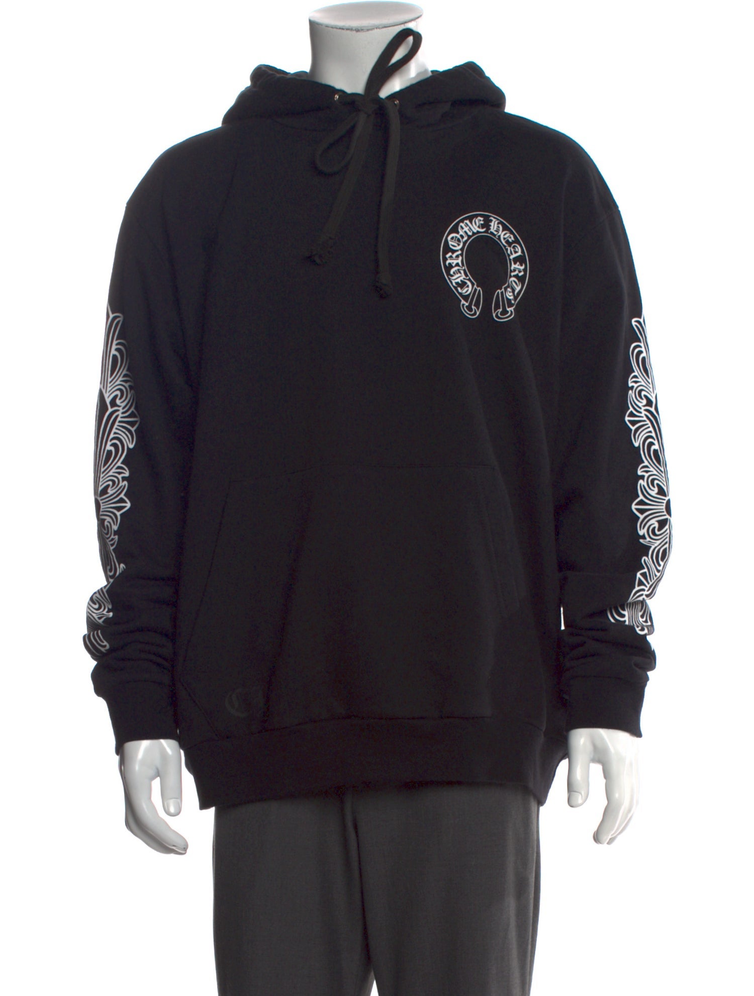 Chrome Hearts Floral Horseshoe Logo Graphic Print Hoodie
