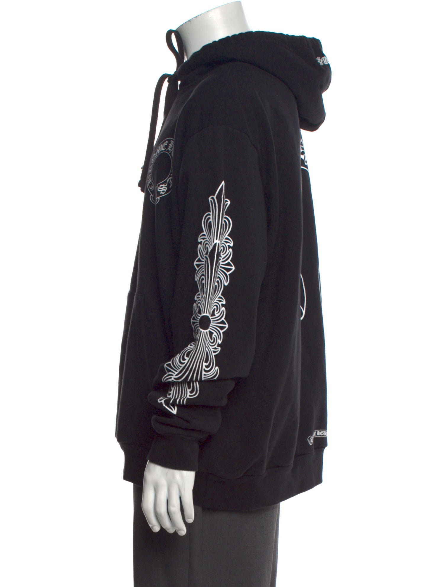 Chrome Hearts Floral Horseshoe Logo Graphic Print Hoodie