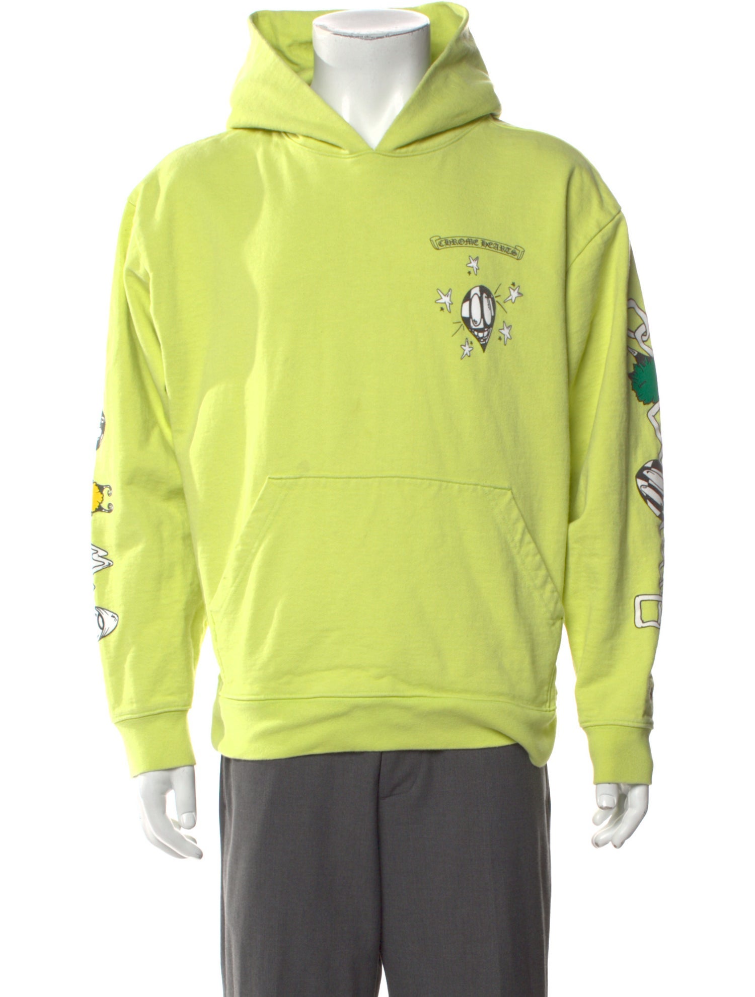 Chrome Hearts Graphic Print V-Neck Hoodie