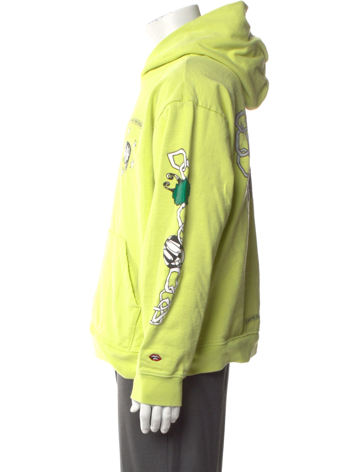 Chrome Hearts Graphic Print V-Neck Hoodie