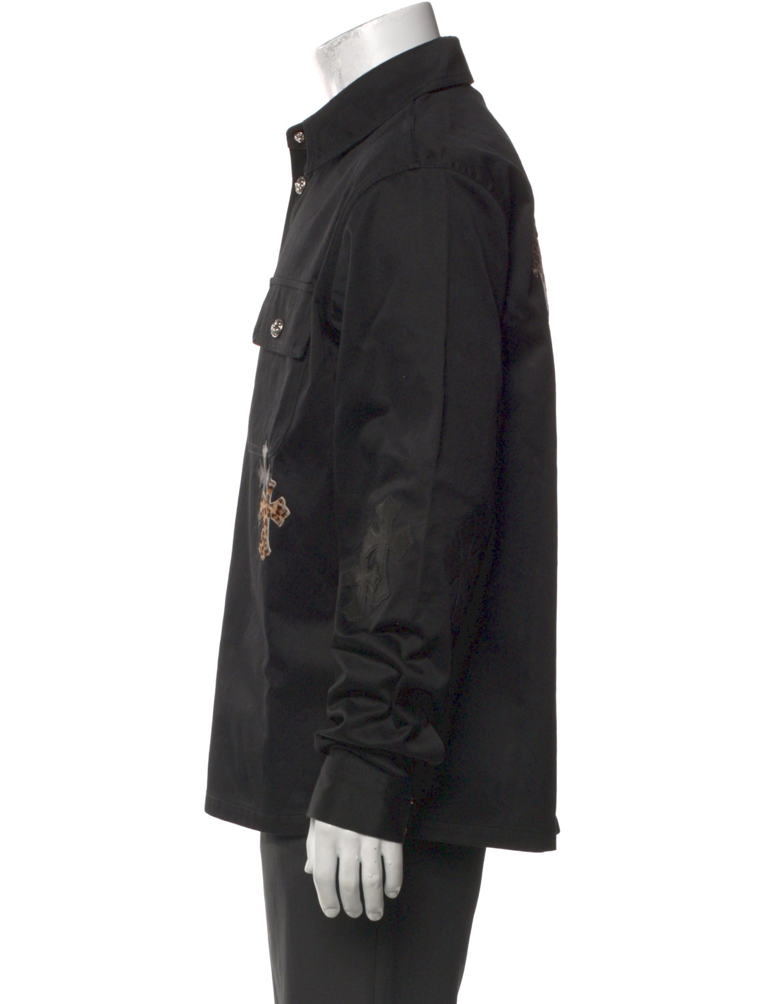 Chrome Hearts Leopard Cross Patch Long Sleeve Shirt