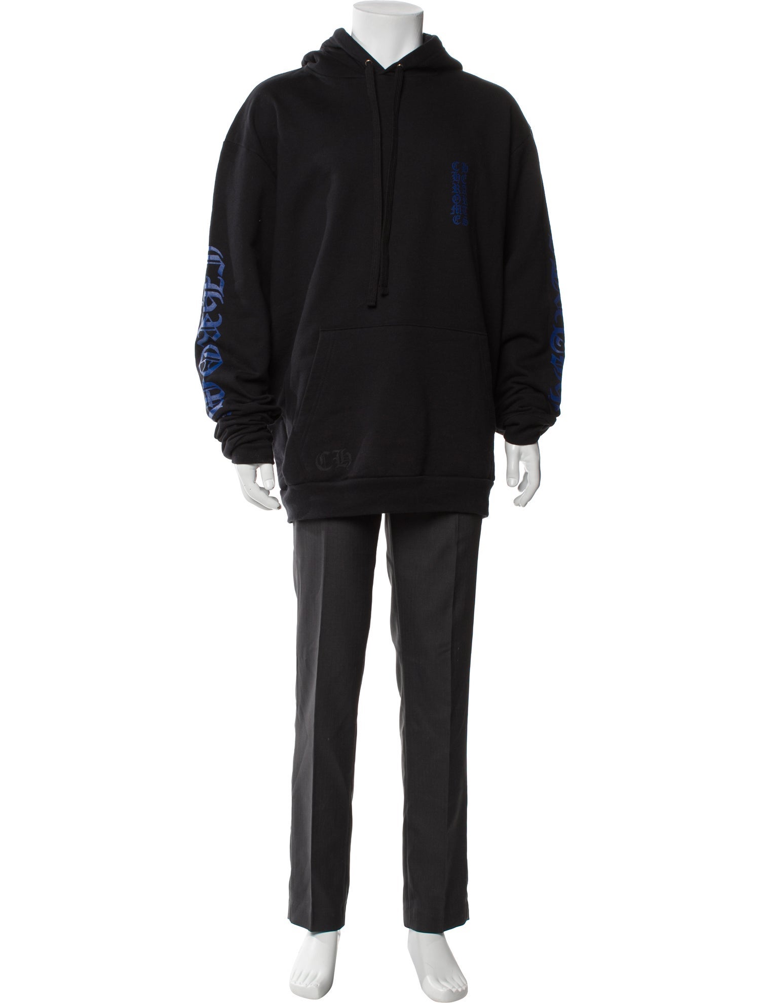 Chrome Hearts Vertical Logo Graphic Print Hoodie