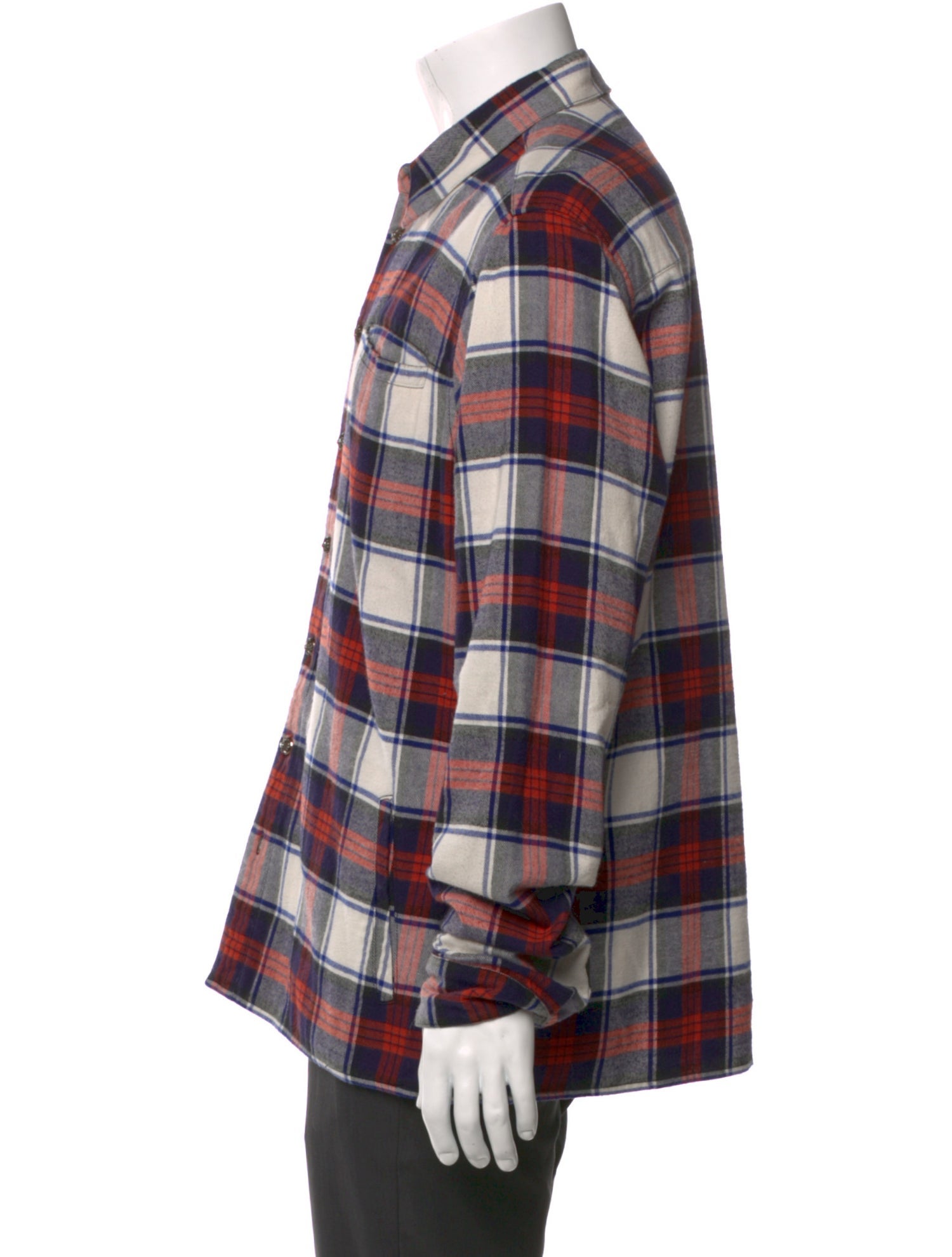 Chrome Hearts Plaid Print Long Sleeve Shirt