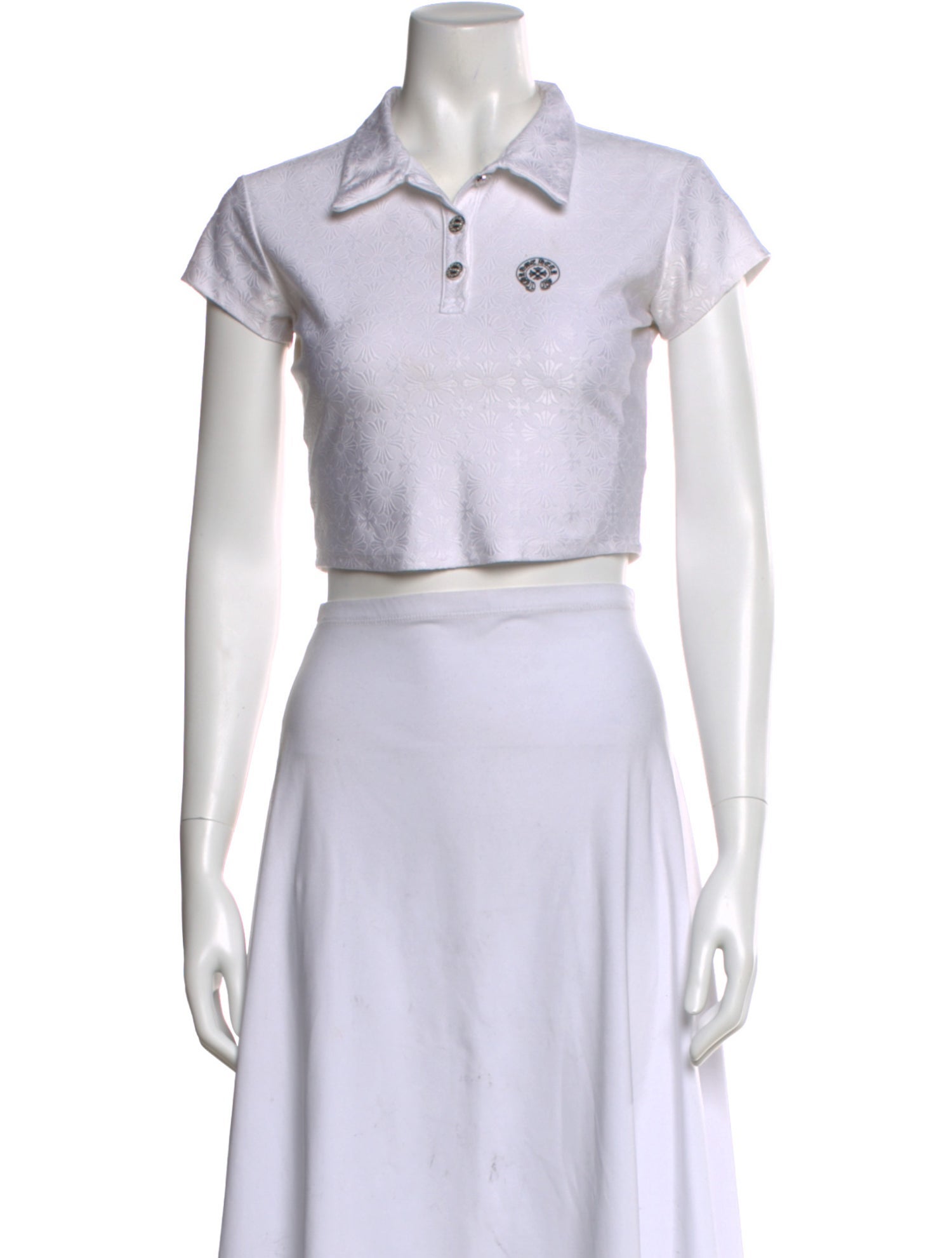 Chrome Hearts Monogram Cross Patterned Crop Top