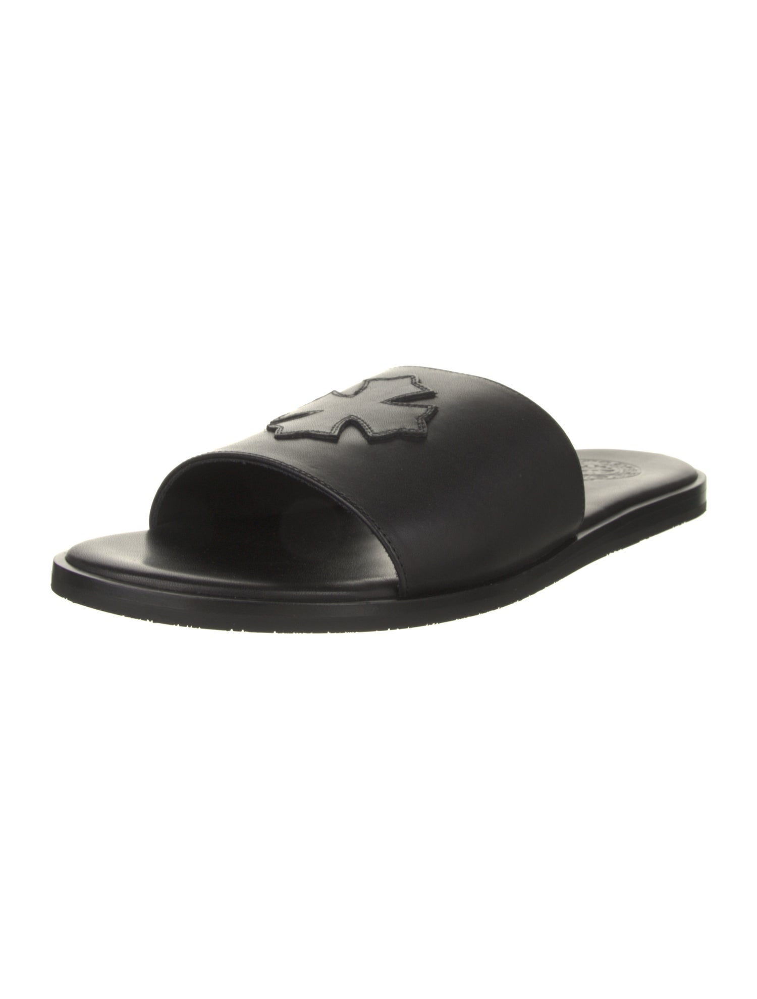 Chrome Hearts Leather Cross Leather Slides w/ Tags