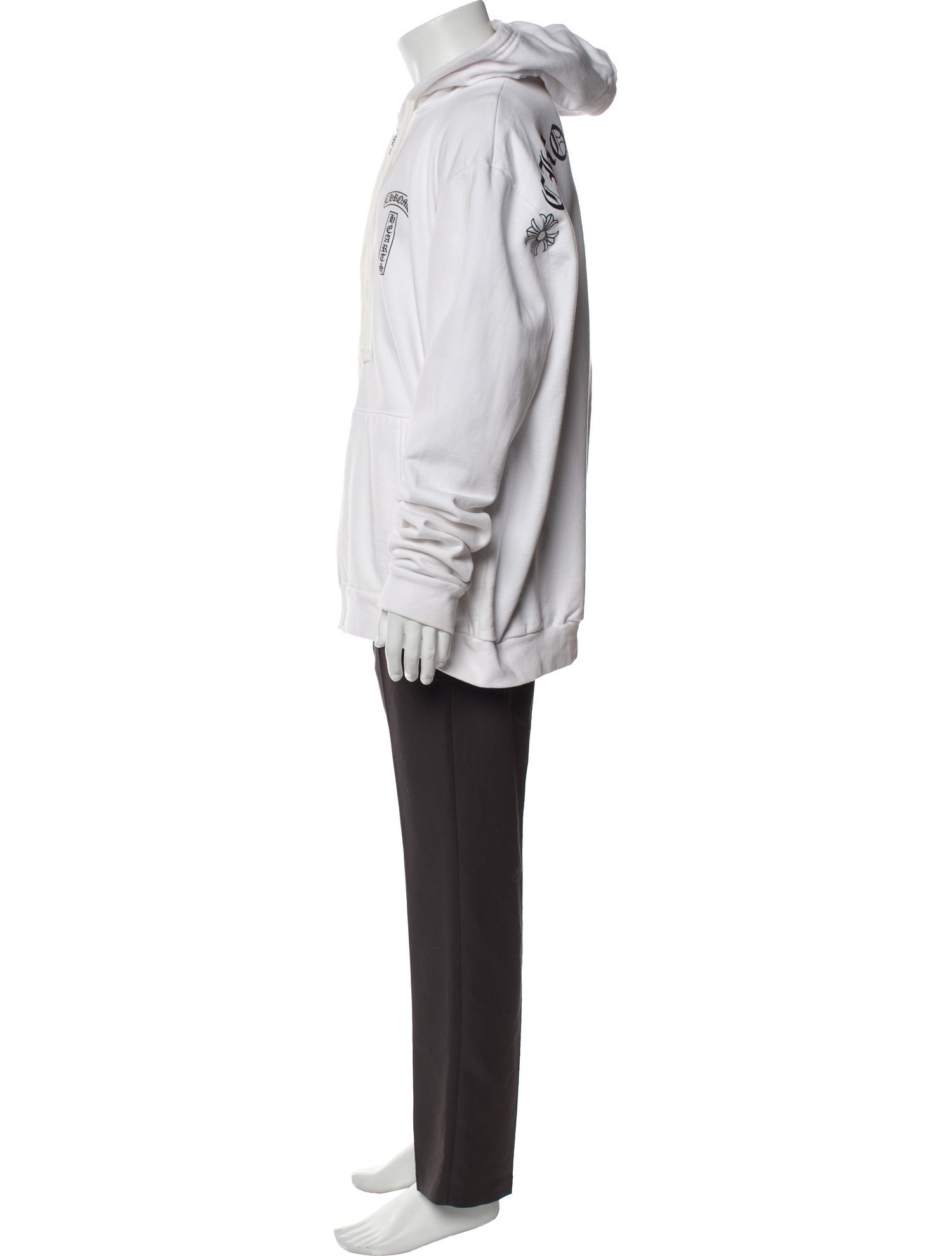 Chrome Hearts T-Bar Zip Up Graphic Print Hoodie