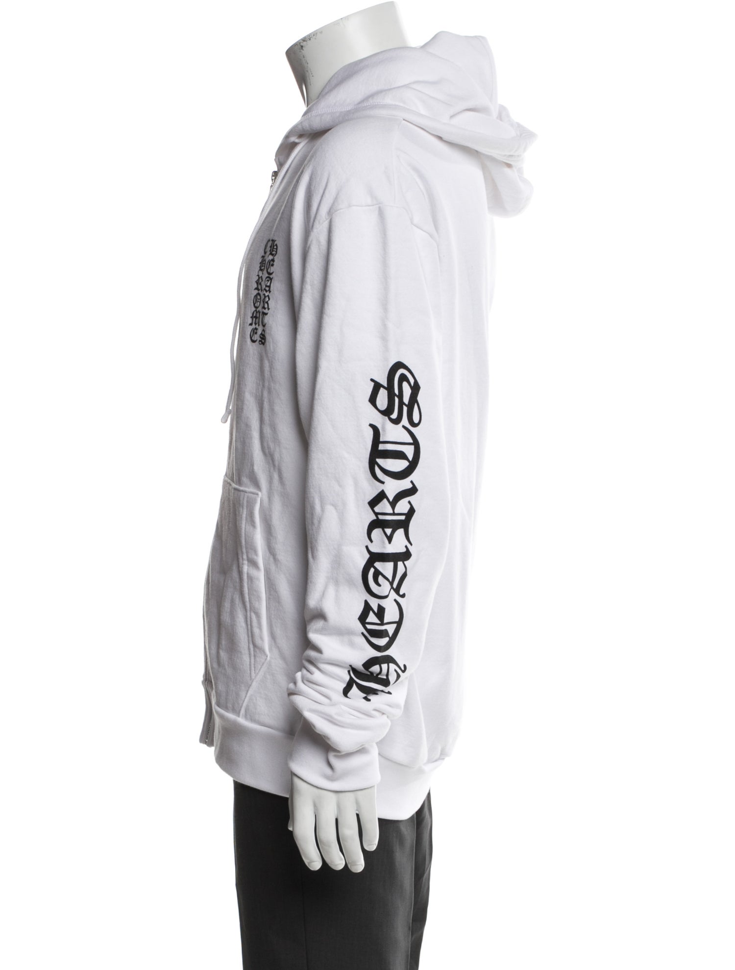 Chrome Hearts Vertical Logo Graphic Print Hoodie
