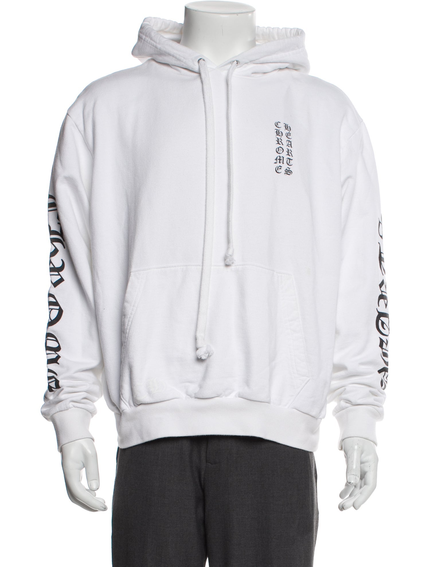 Chrome Hearts Vertical Logo Graphic Print Hoodie