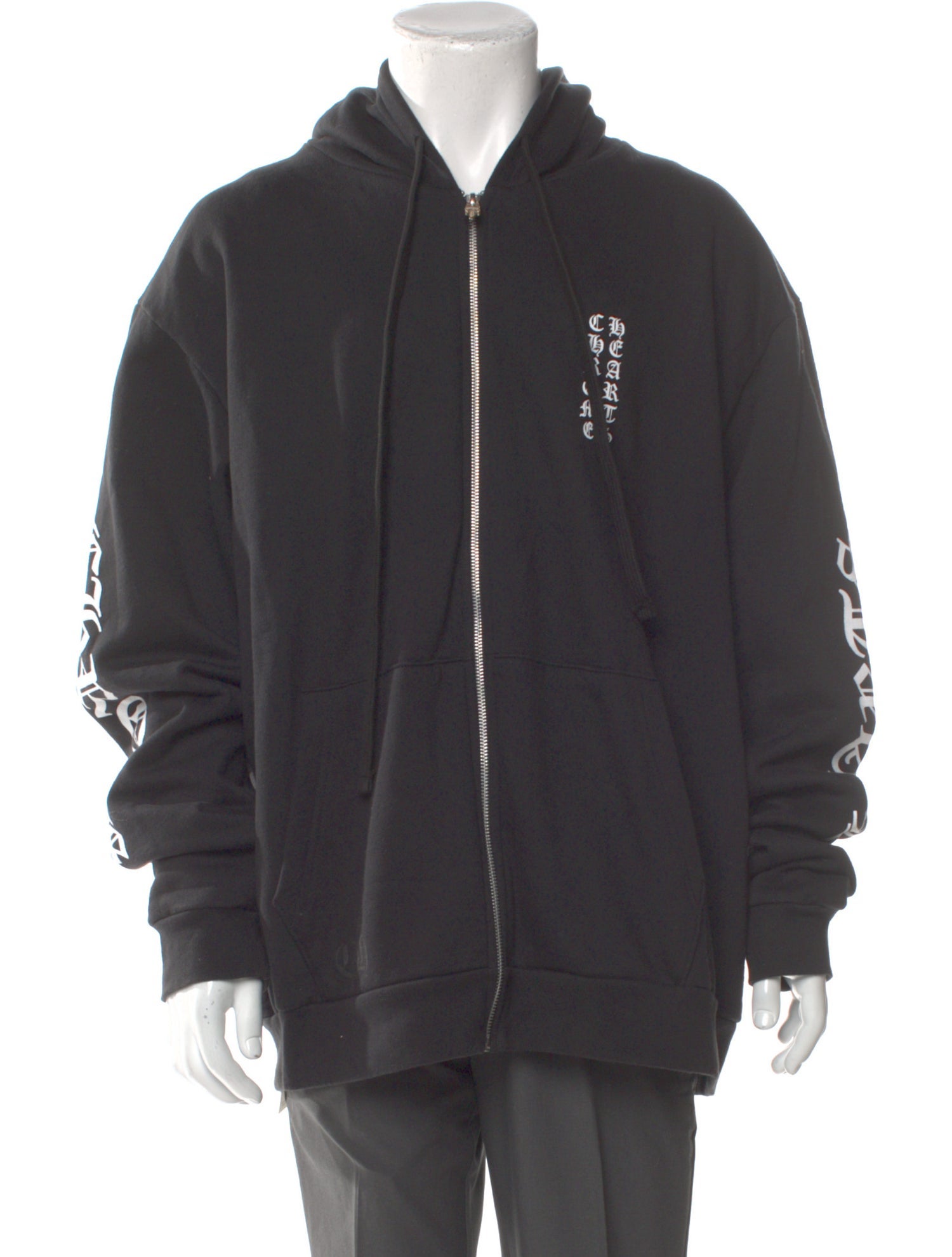 Chrome Hearts Vertical Logo Graphic Print Hoodie