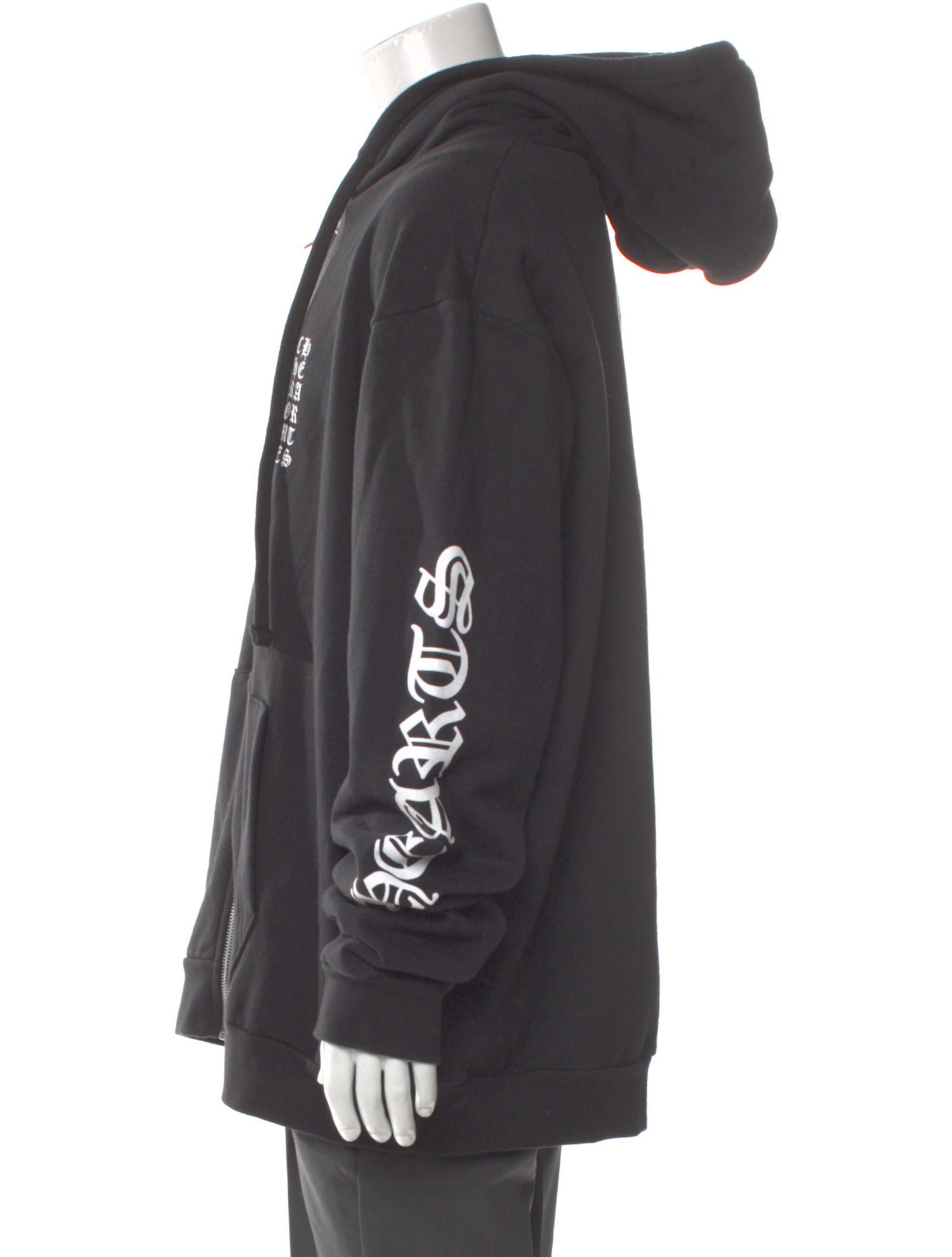 Chrome Hearts Vertical Logo Graphic Print Hoodie