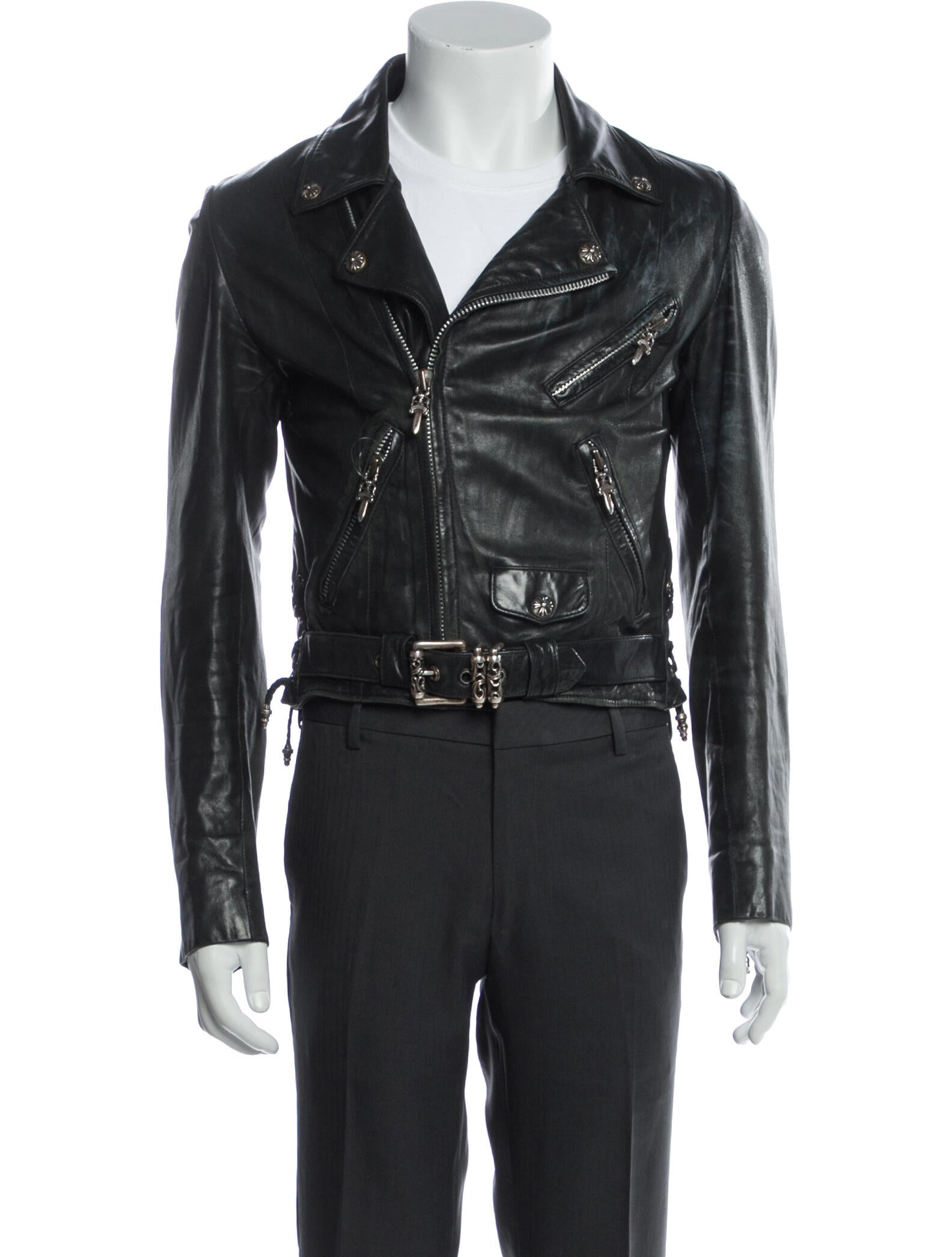 Chrome Hearts Vintage Hermès Scarf Lined JJ Dean Moto Jacket